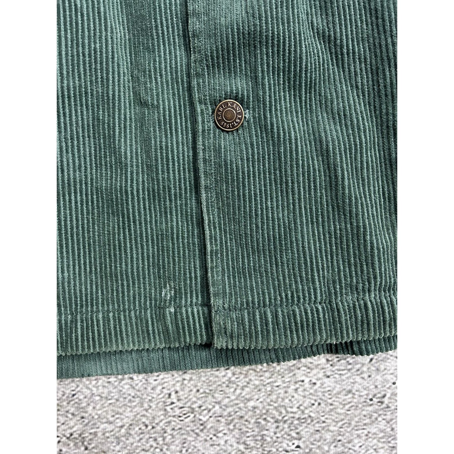 Karl Kani vintage corduroy shirt green big logo spell out