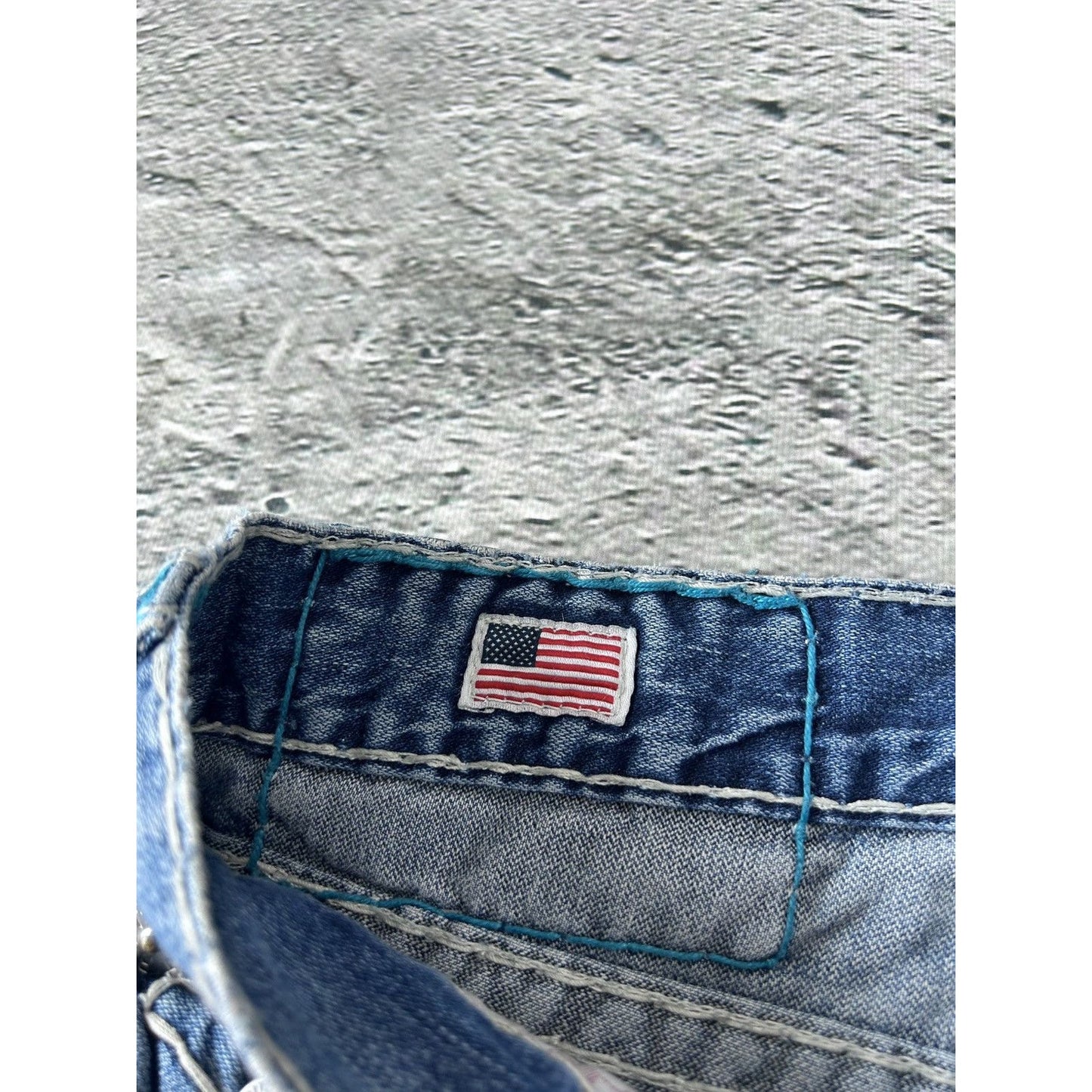 True Religion vintage blue jeans Ricky thick stitching Y2K