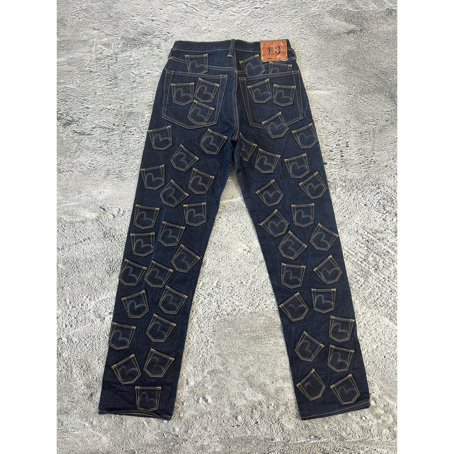 Evisu multipocket jeans front logo rare sample black