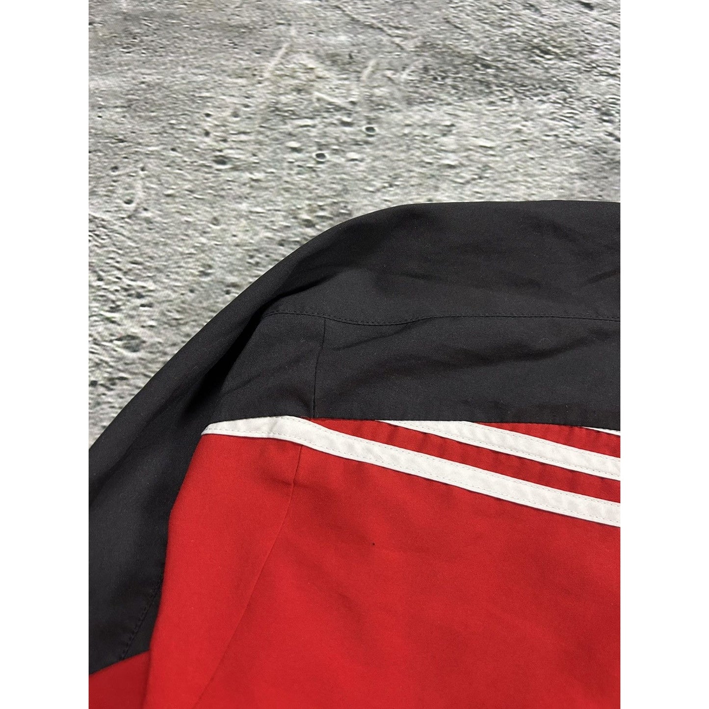 Adidas track suit vintage red black nylon track pants drill