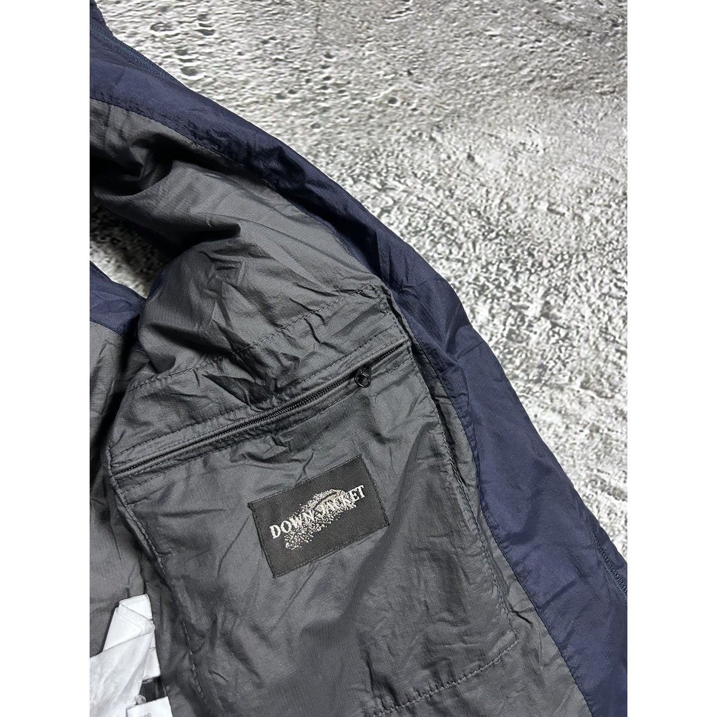 C.P. Company down jacket vest navy gillet archive with badge