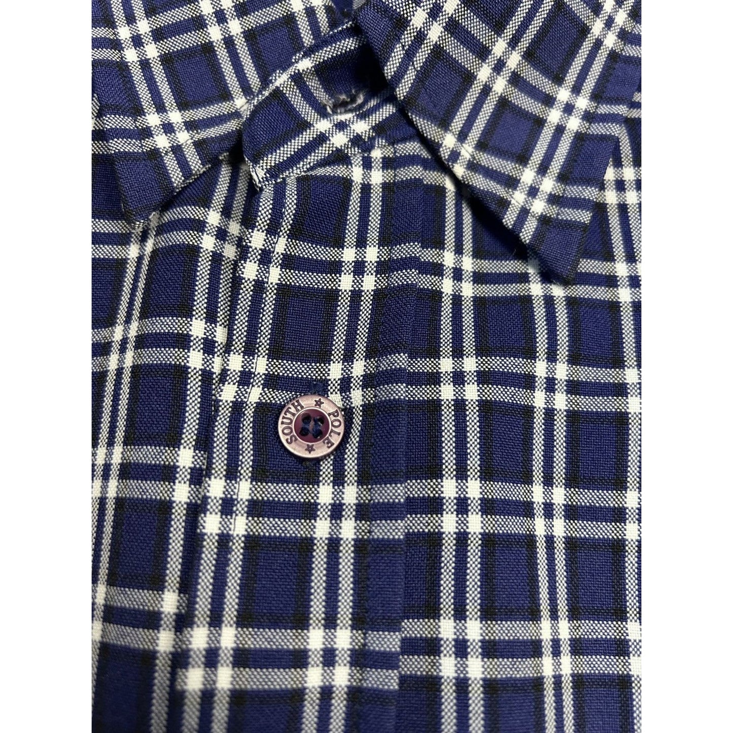 Southpole Vintage Y2K shirt button up blue checkered