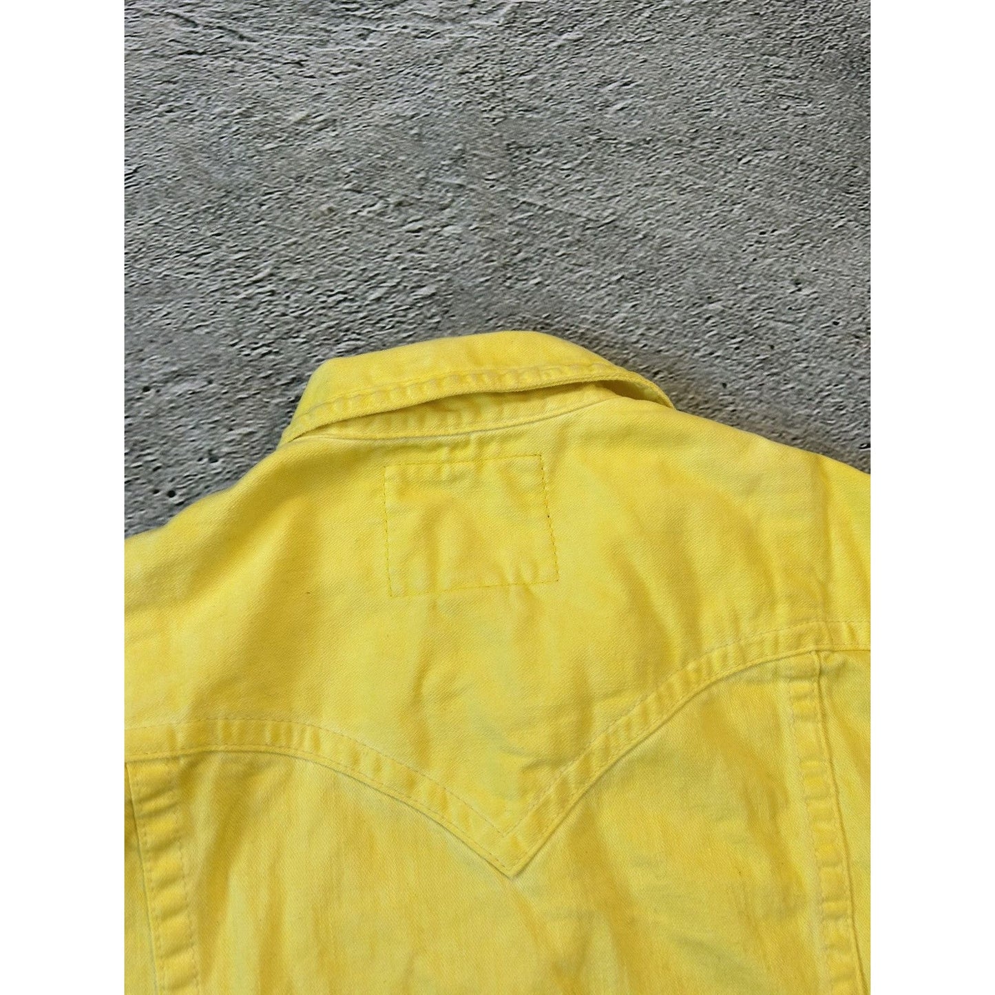 True Religion denim jacket vest yellow Y2K sleeveless