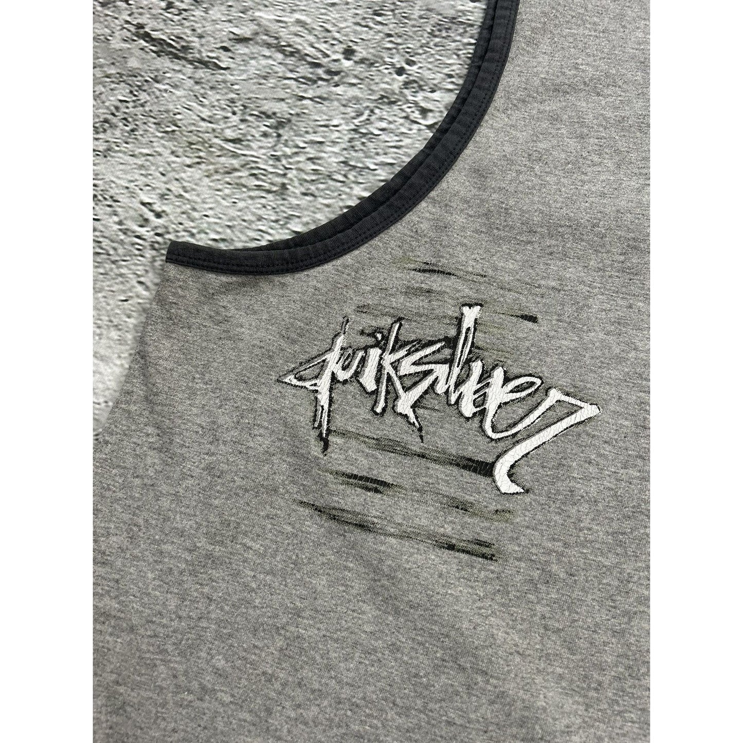 Quiksilver tank top grey big logo vintage Y2K