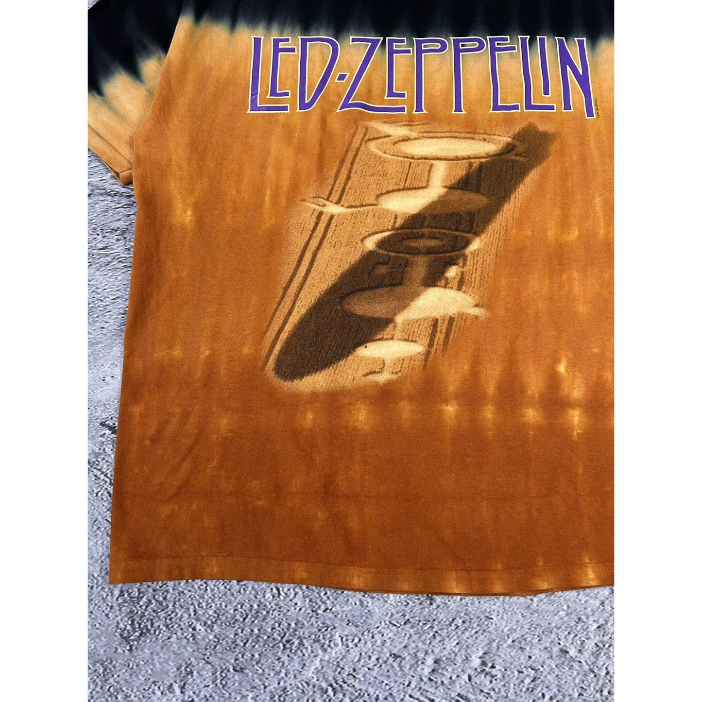 Vintage Led Zeppelin Liquid Blue Tie Dye T-Shirt 2005 tiedye
