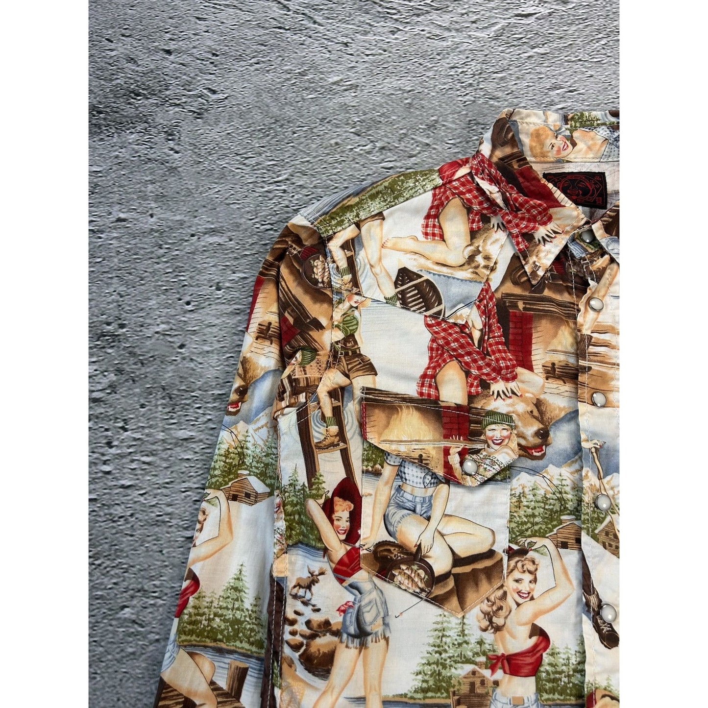 Evisu shirt button-up playboy style sexy fullprint