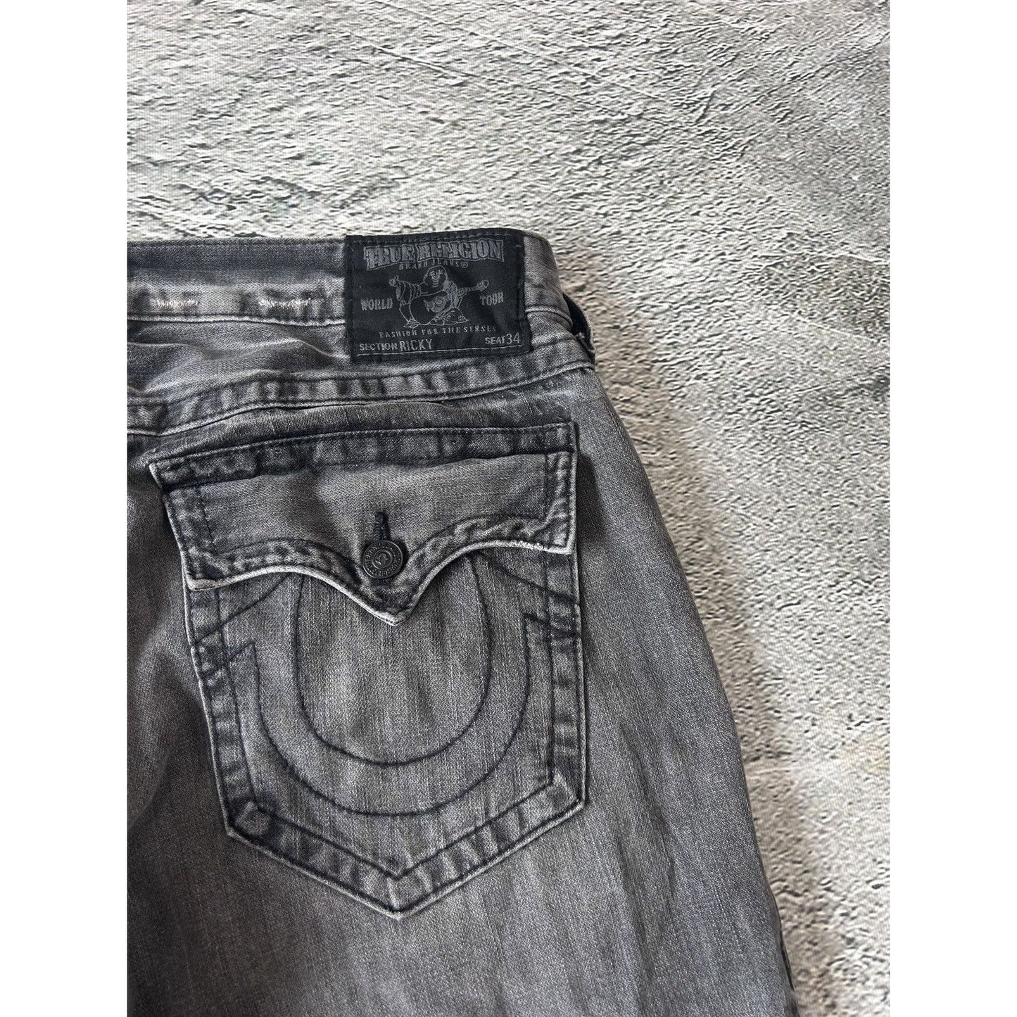 True Religion vintage grey jeans denim pants Y2K Ricky