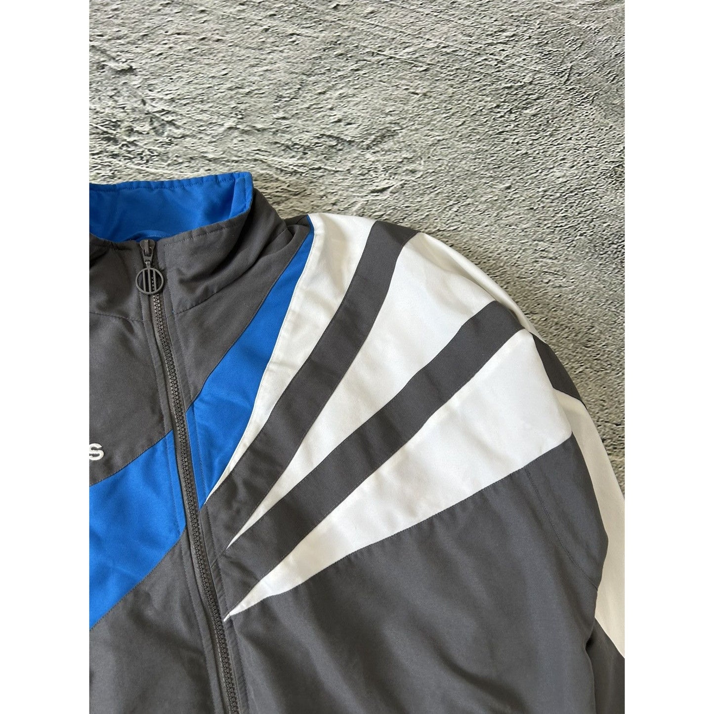 Adidas track suit vintage grey nylon track pants drill