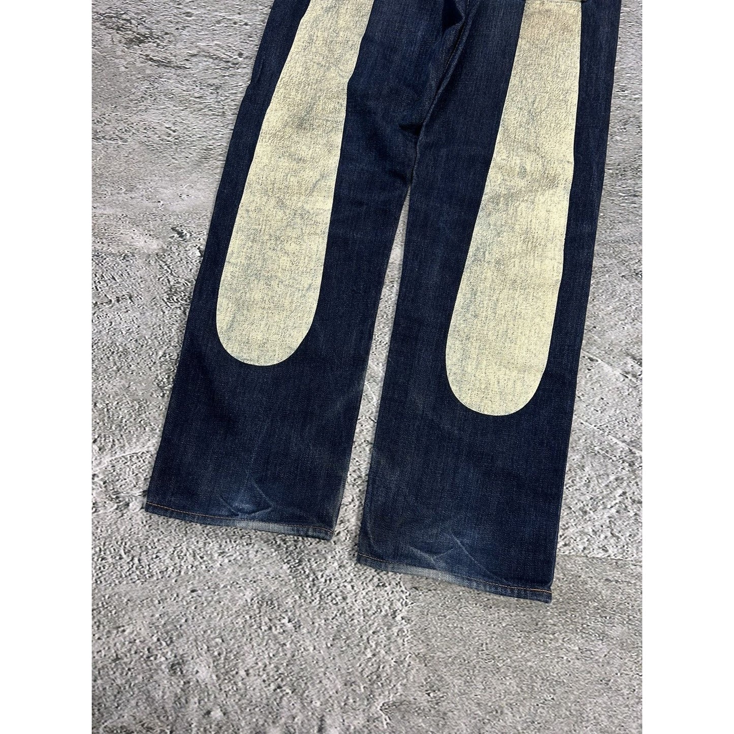 Evisu jeans daicock big logo white selvedge denim Yamane