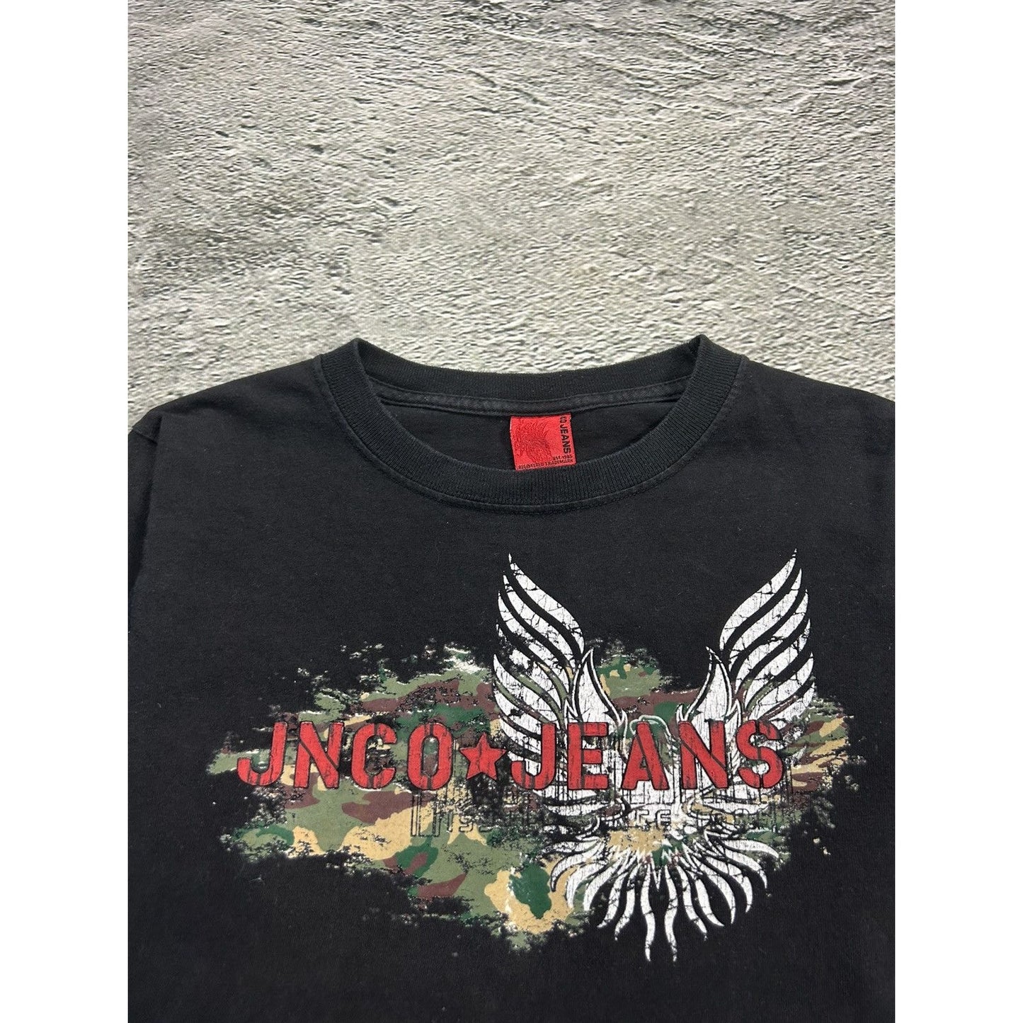 Vintage JNCO Long Sleeve Shirt black camo Jeans