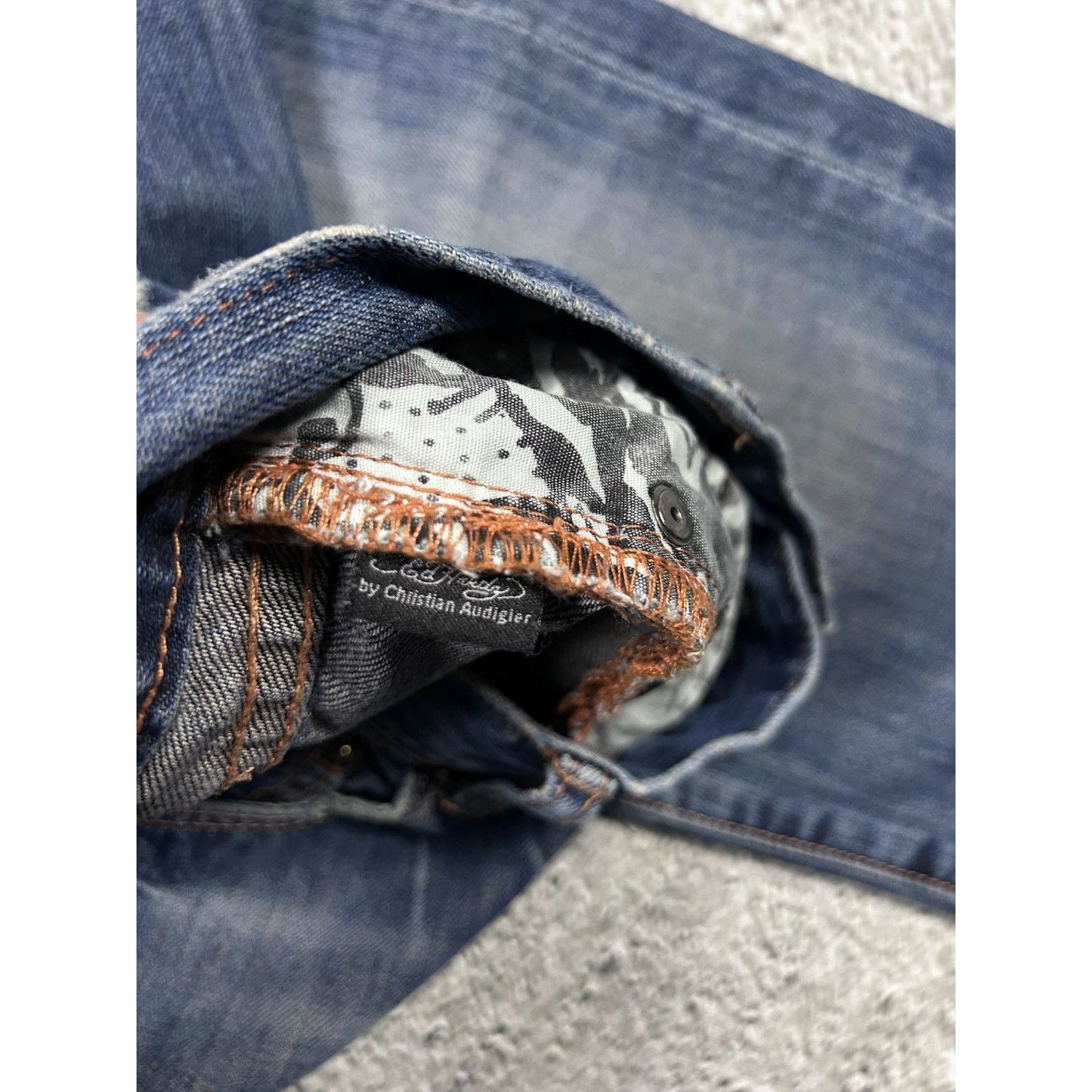 Ed Hardy Christian Audigier vintage jeans big logo pants