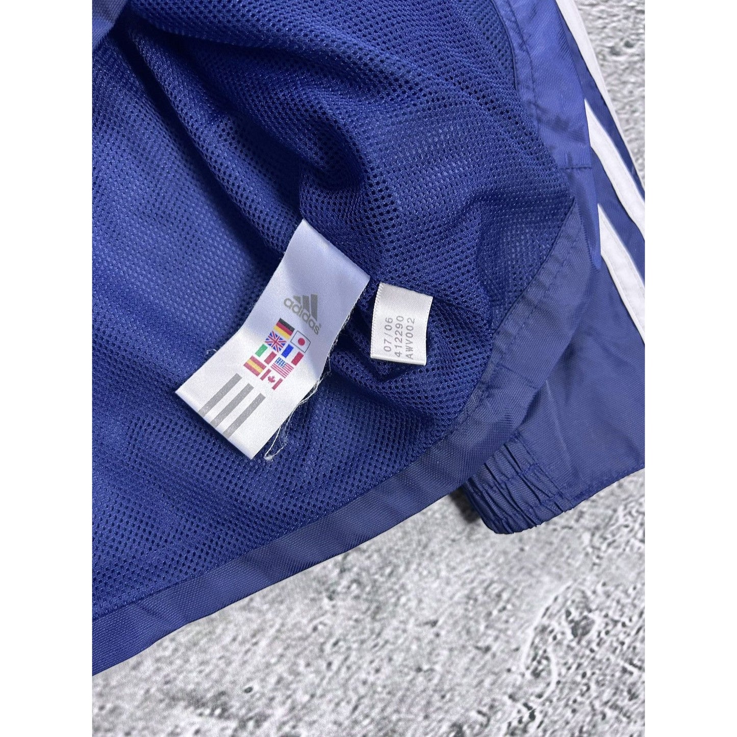 Adidas track jacket vintage navy blue Y2K nylon zip