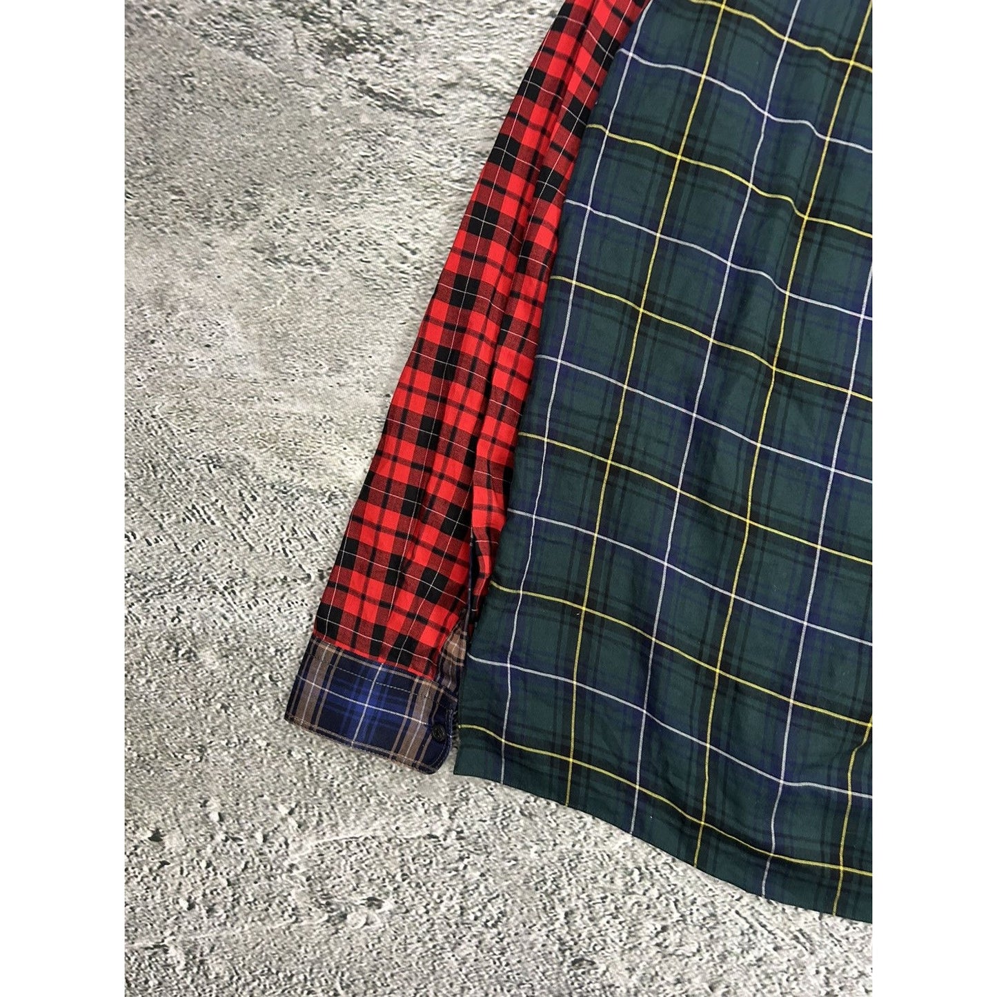 Lanvin shirt patchwork plaid tartan button up flannel runway