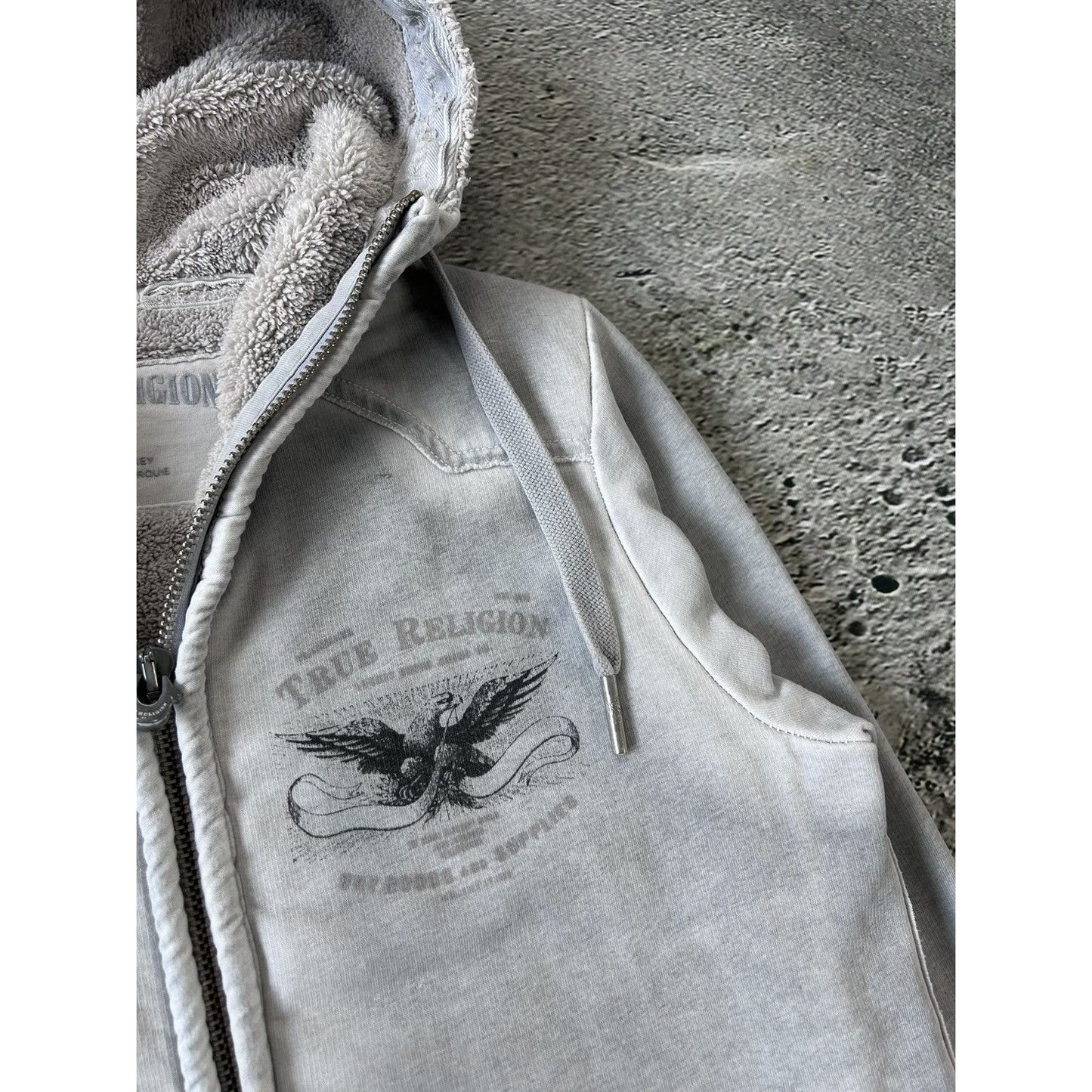 True Religion zip hoodie big logo vintage big logo Y2K
