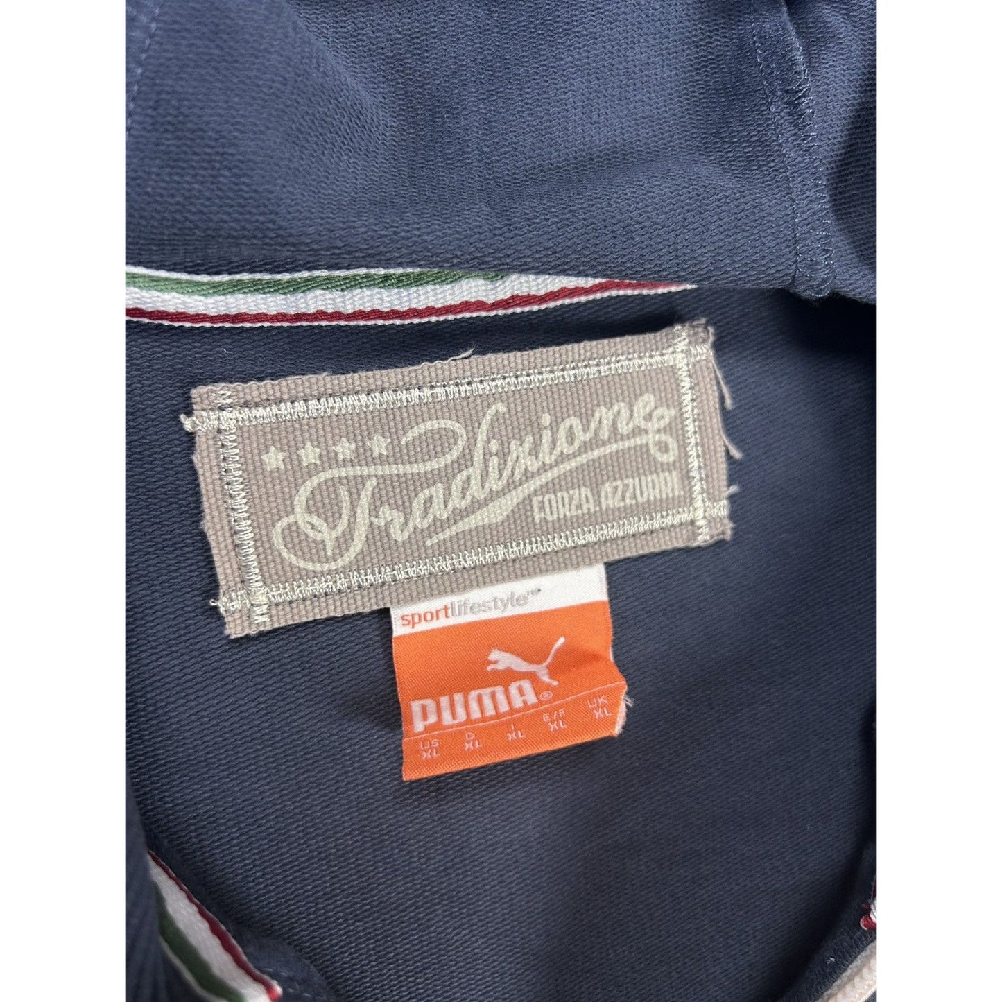 Puma Italia zip hoodie vintage Y2K big logo navy blue Italy