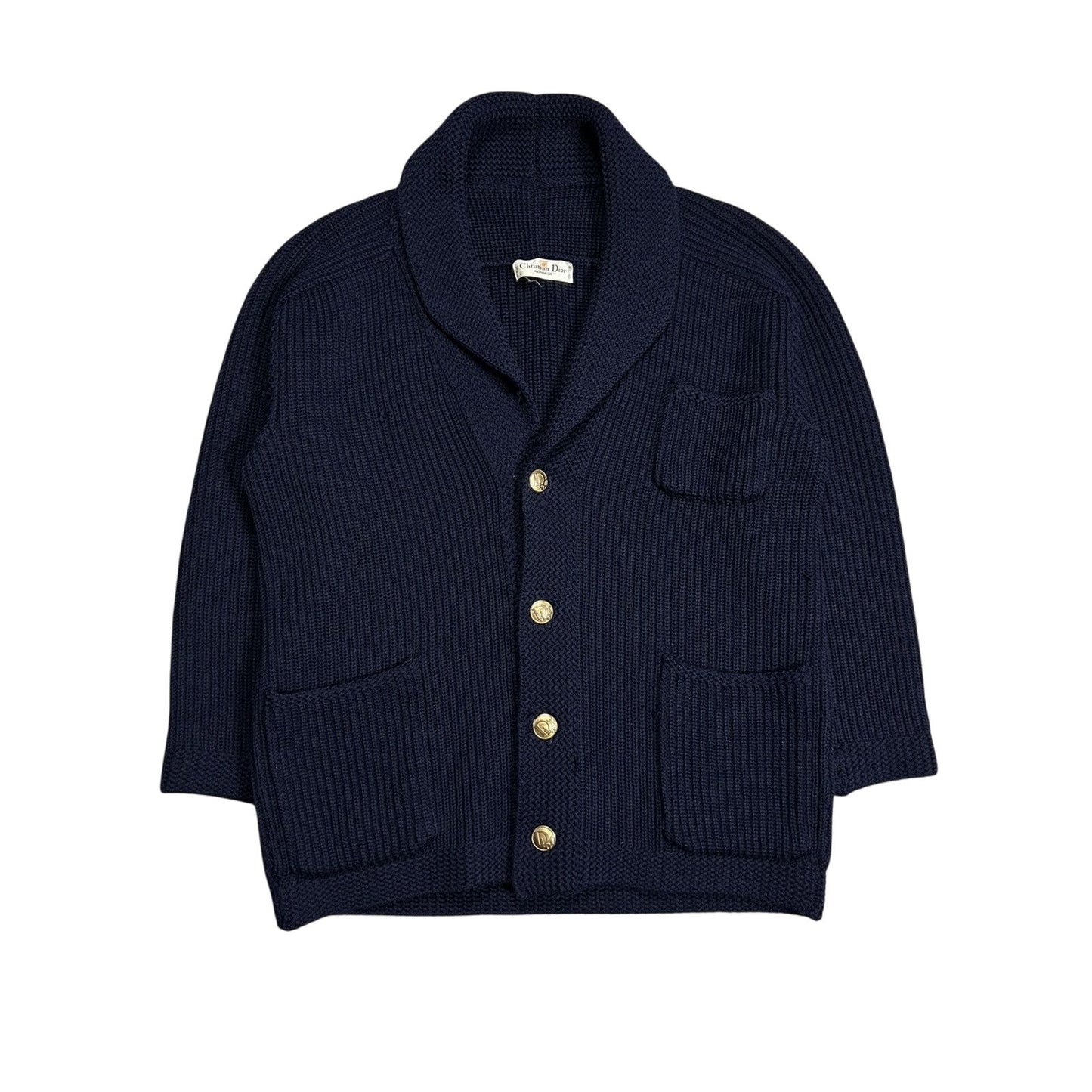 Christian Dior Monsieur Cardigan vintage 70s sweater navy
