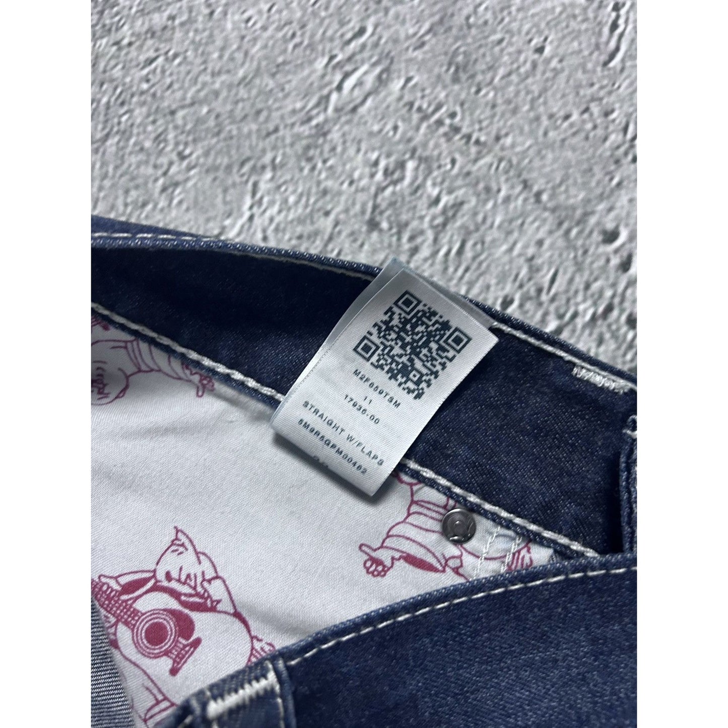 True Religion blue jeans thick stitching straight Y2K