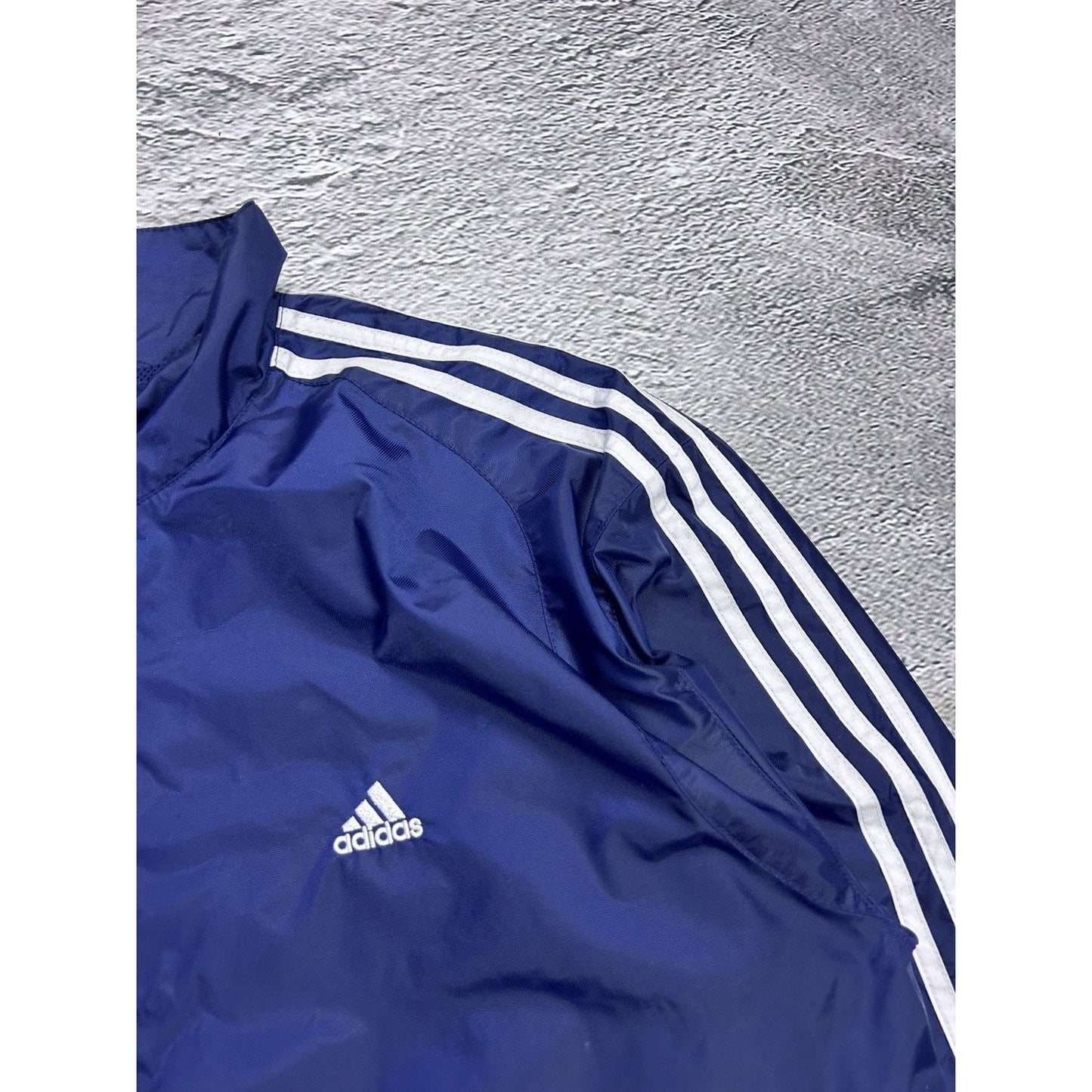 Adidas track jacket vintage navy blue Y2K nylon zip