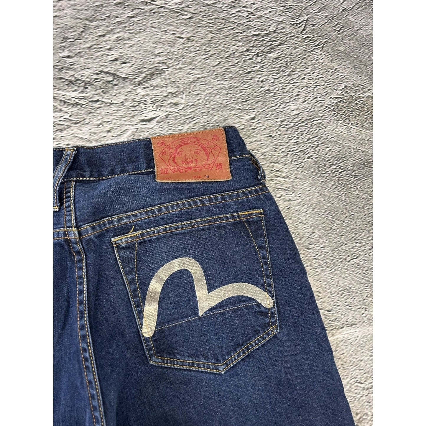 Evisu jeans vintage navy blue silver seagulls Genes