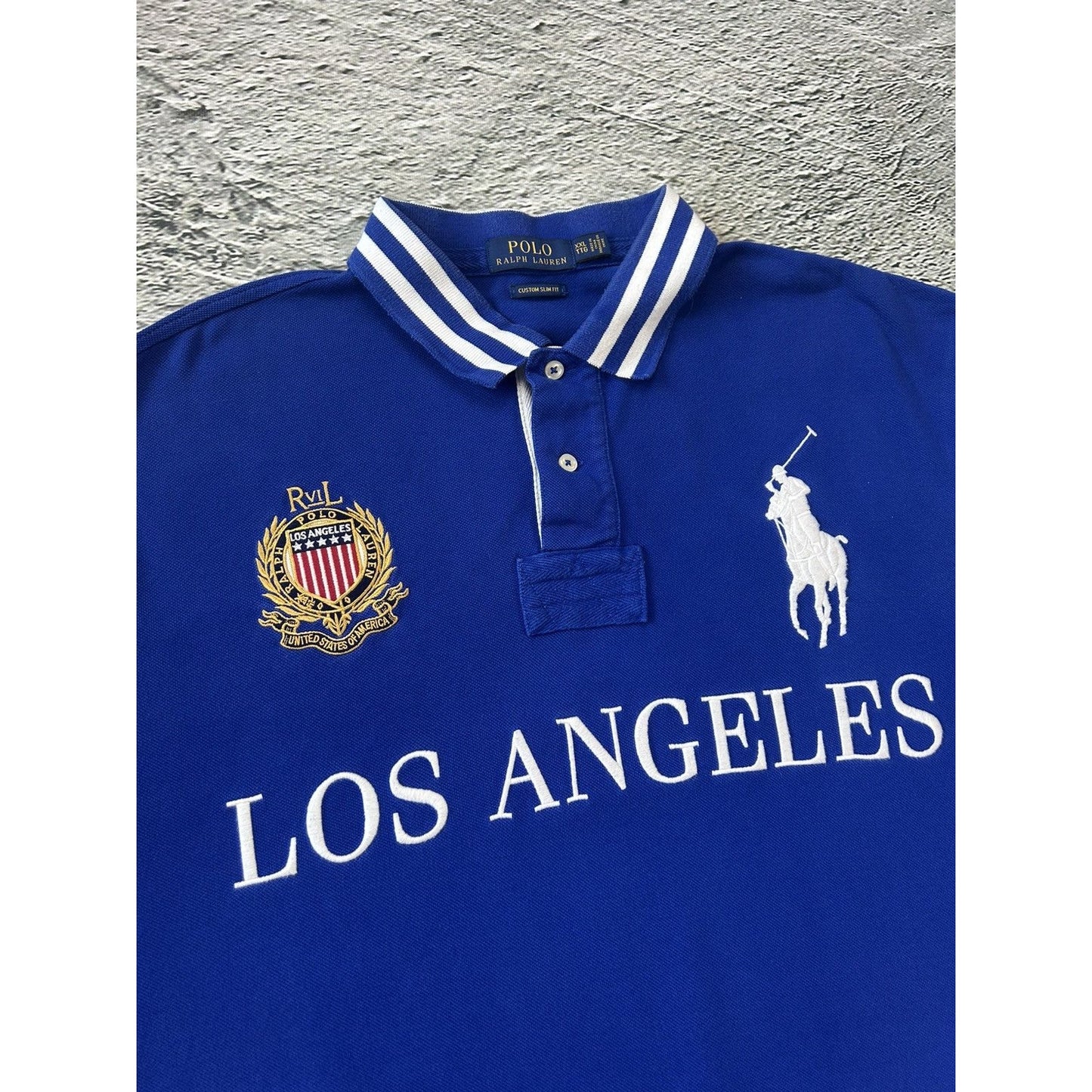Chief Keef Polo Ralph Lauren Los Angeles blue big pony shirt