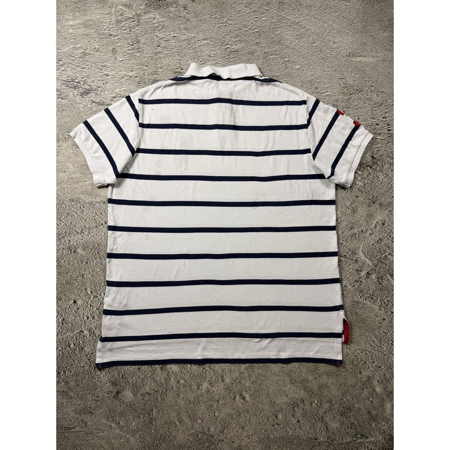 Polo Ralph Lauren t-shirt white blue striped Red big pony