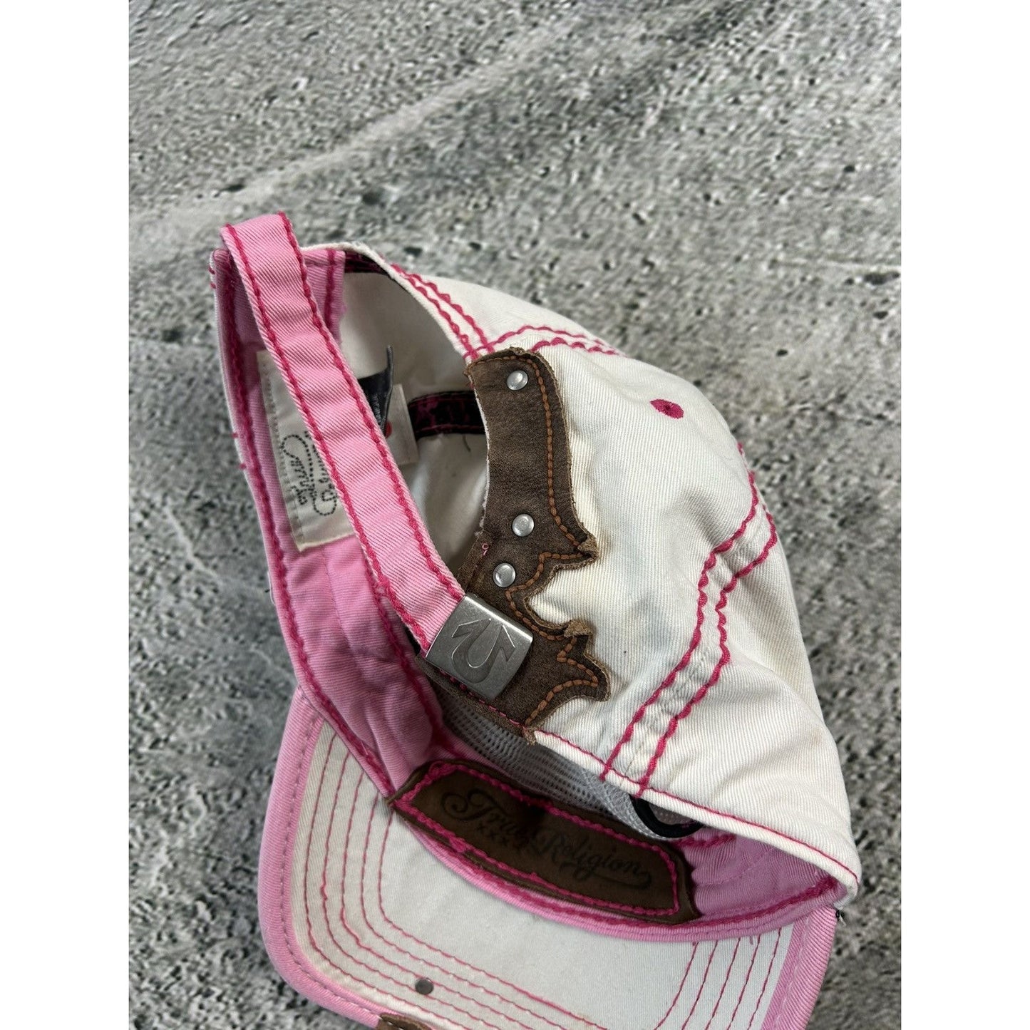 True Religion cap vintage Y2K pink stitching I Love TR Boys