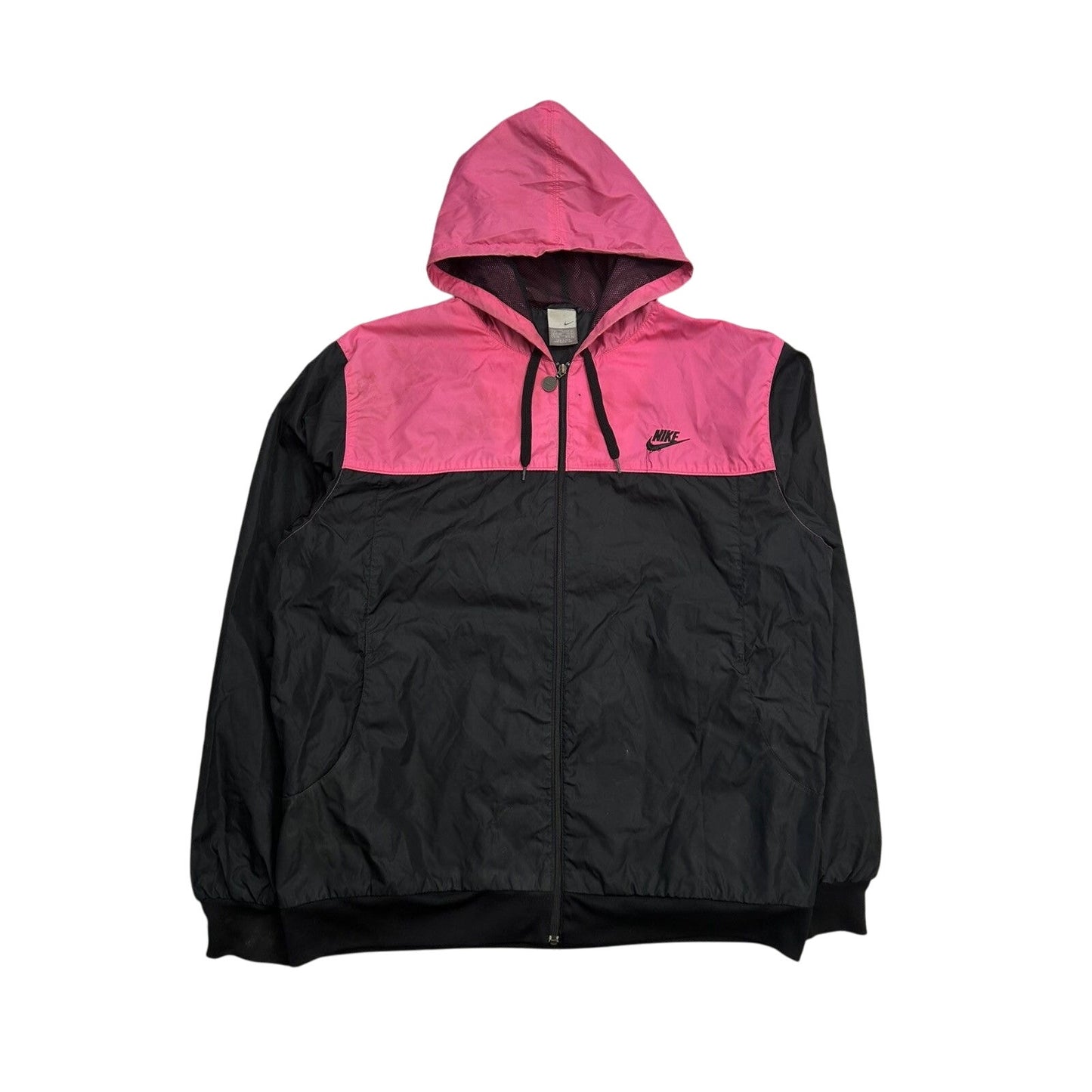 Nike track jacket nylon pink black vintage drill Y2K TN