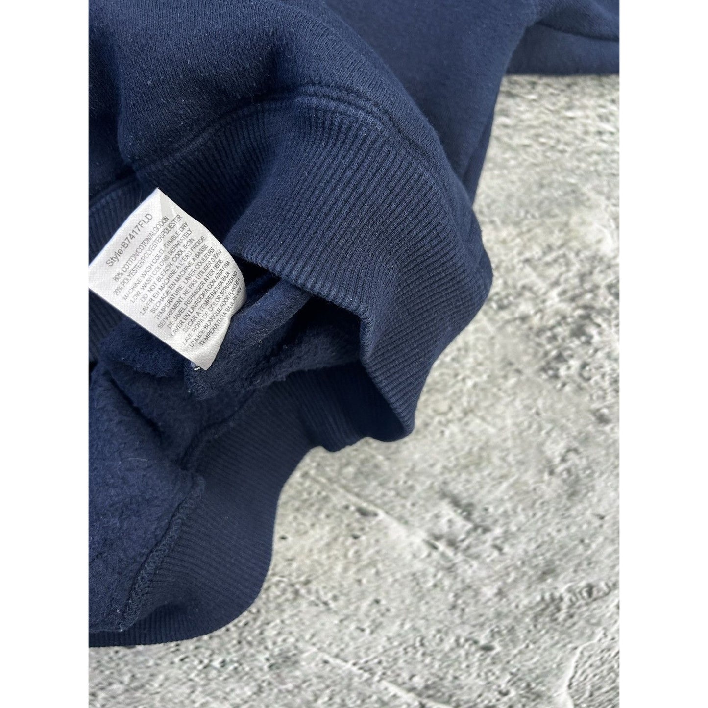 Y2K JNCO Hoodie embroidered Tribal Tiger Navy Blue