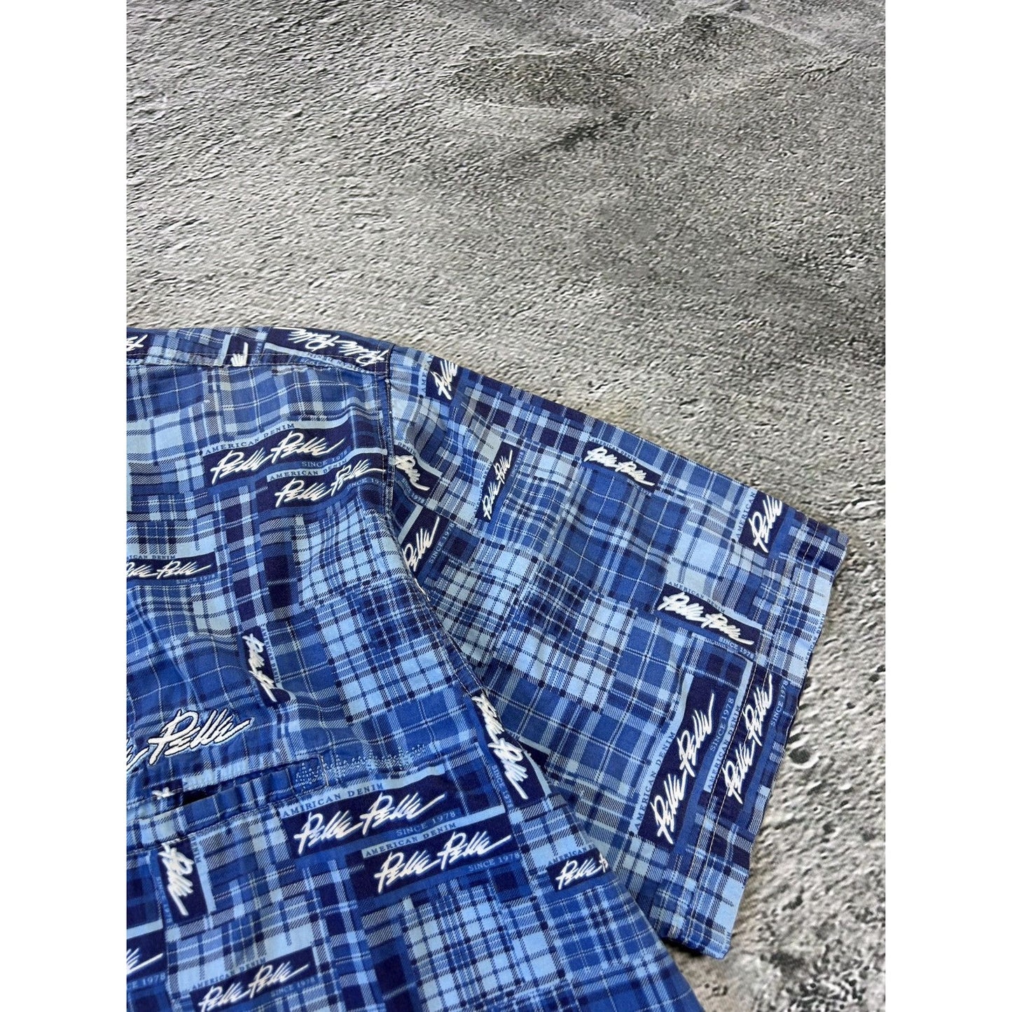 Pelle Pelle shirt vintagr full print button up blue