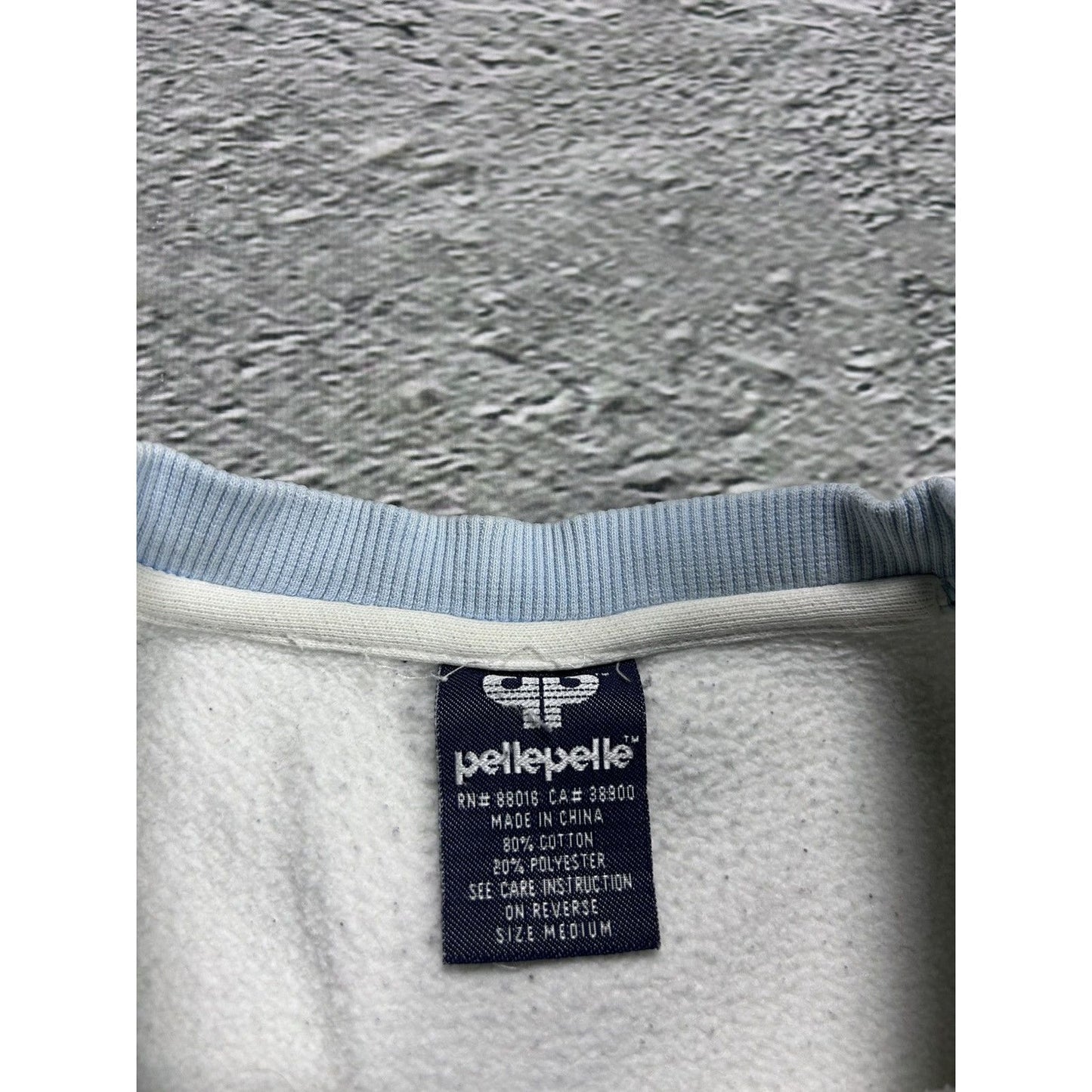 Pelle Pelle sweatshirt big logo 90s beige blue crewneck