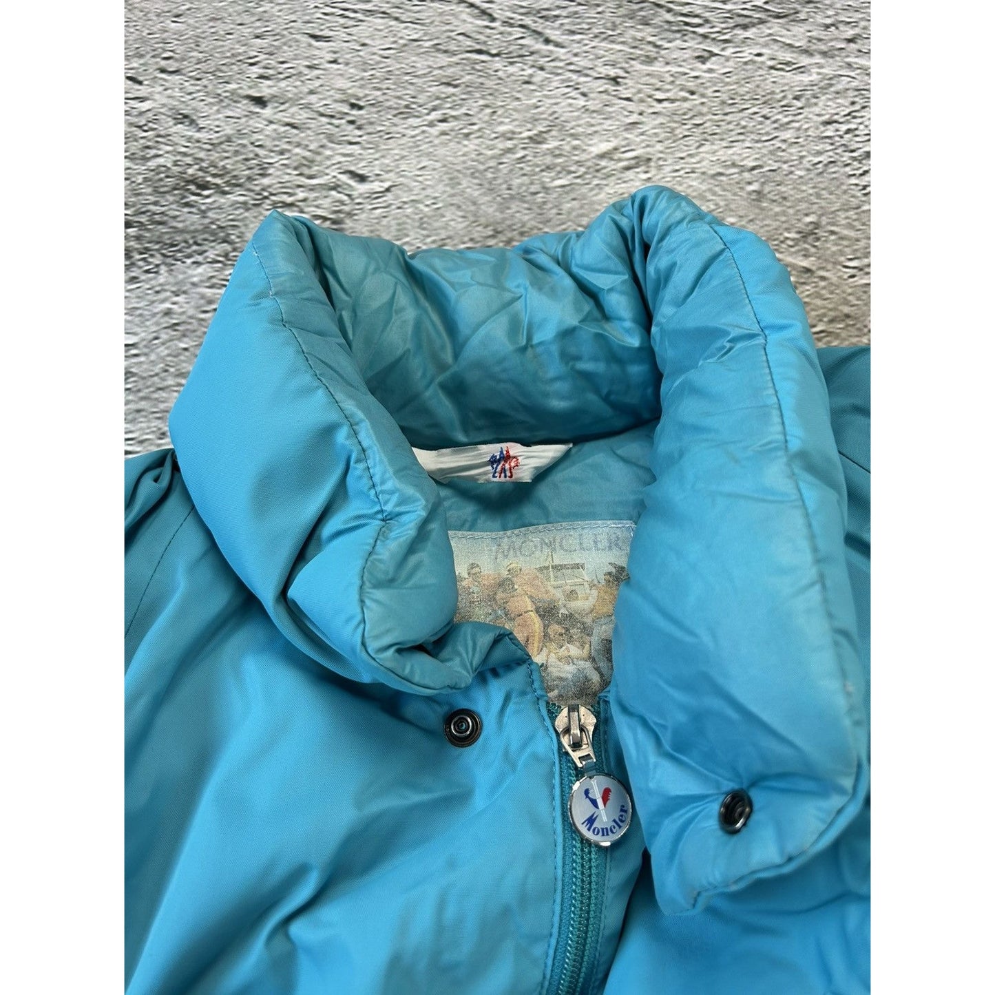 Moncler vintage down puffer jacket parka coat blue 80s 90s