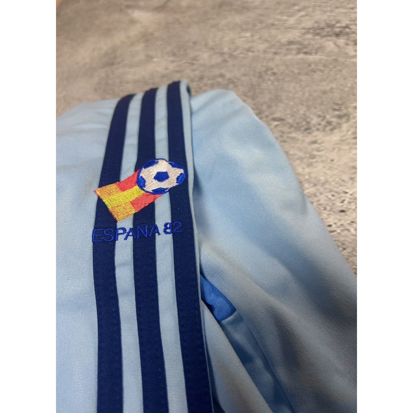 Adidas zip sweatshirt navy track jacket baby blue Espana 82
