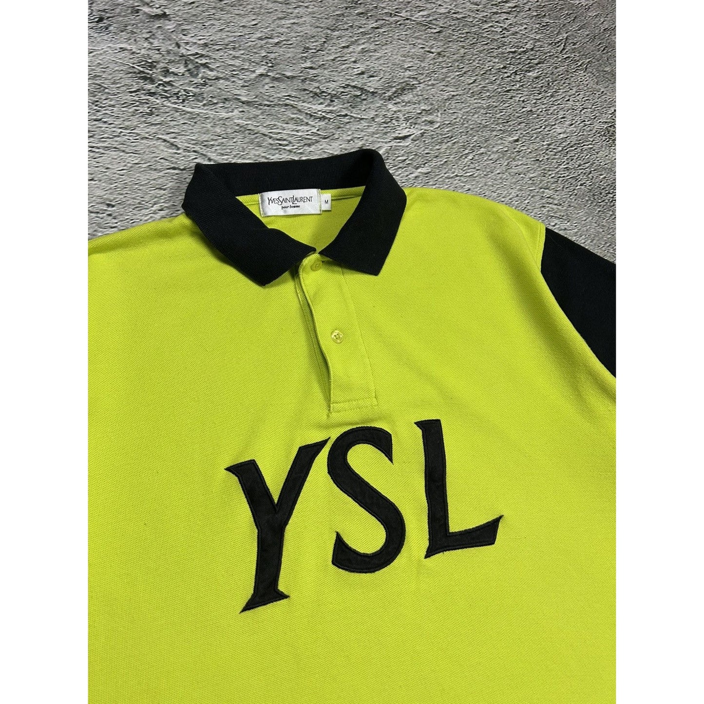 YSL Yves Saint Laurent polo vintage big logo spell out shirt