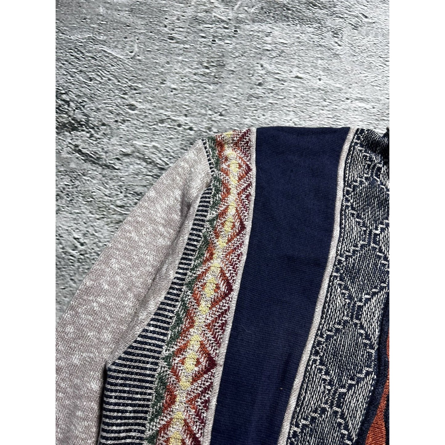 Gardeur vintage sweater Coogi style cable knit multicolor