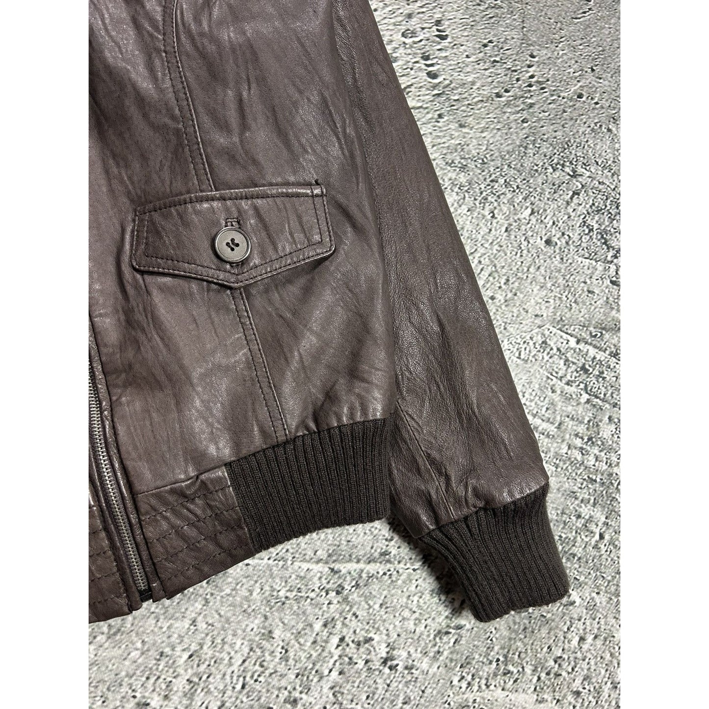 Leather Jacket Vintage hooded brown Y2K Bik Bok