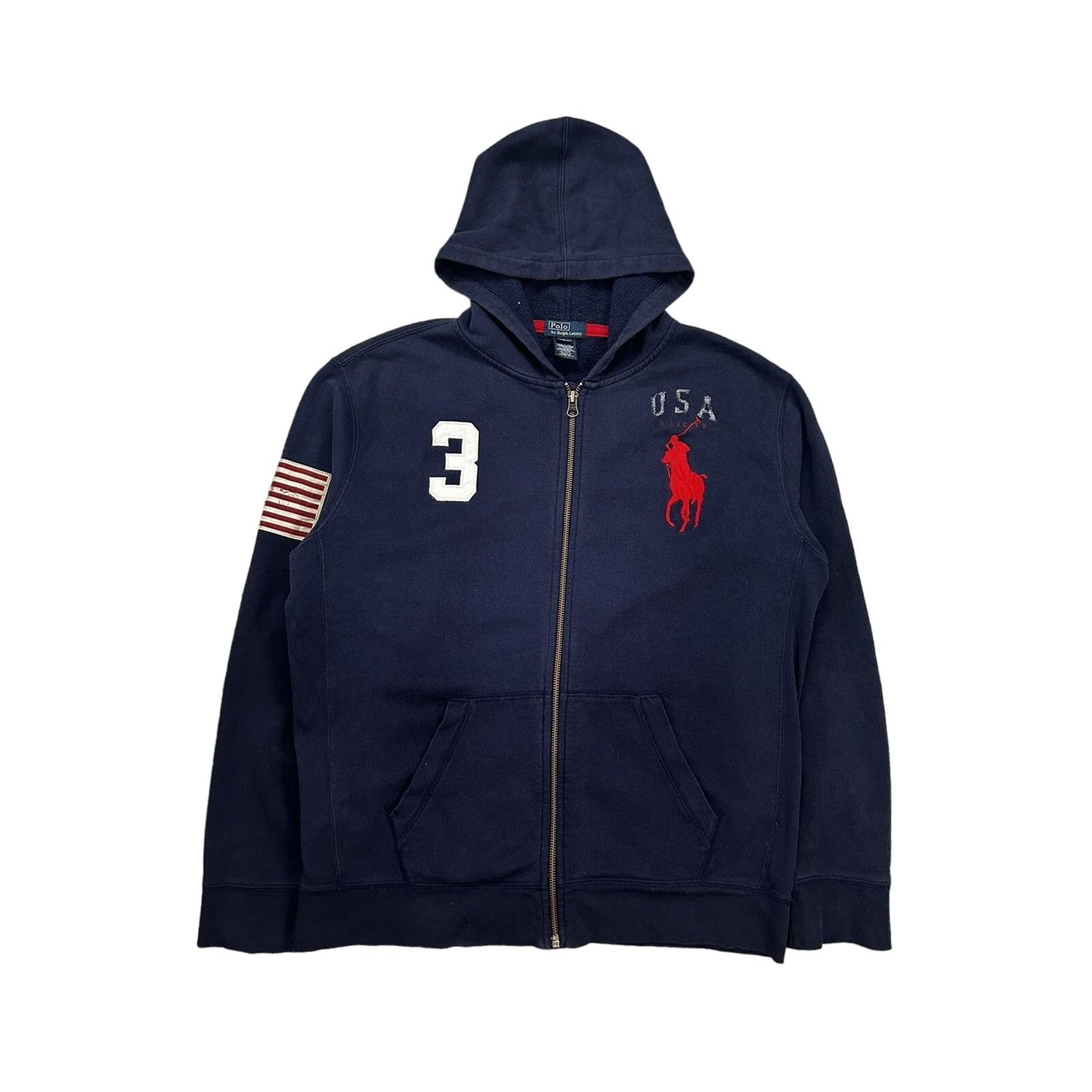Chief Keef Polo Ralph Lauren zip hoodie USA navy