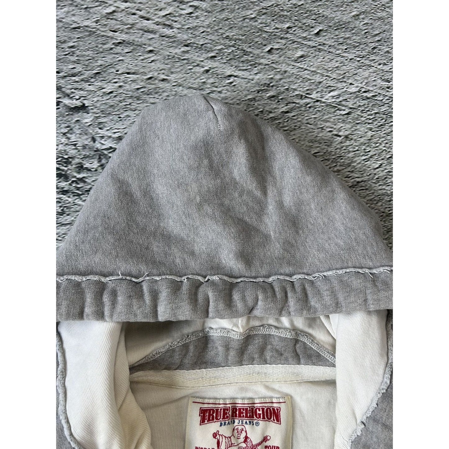 True Religion zip hoodie vintage contrast stitching Y2K