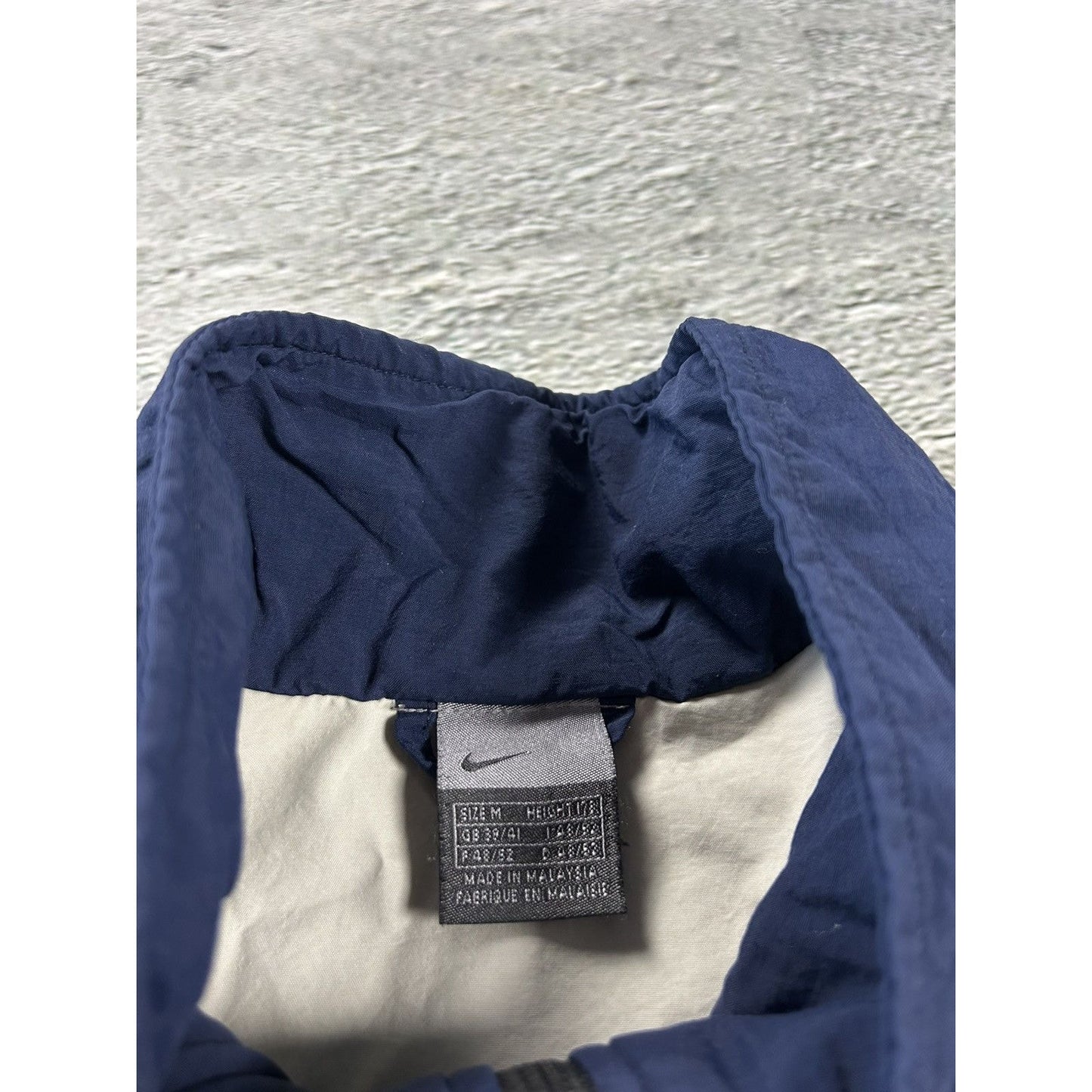 Nike track jacket vintage navy blue nylon Y2K