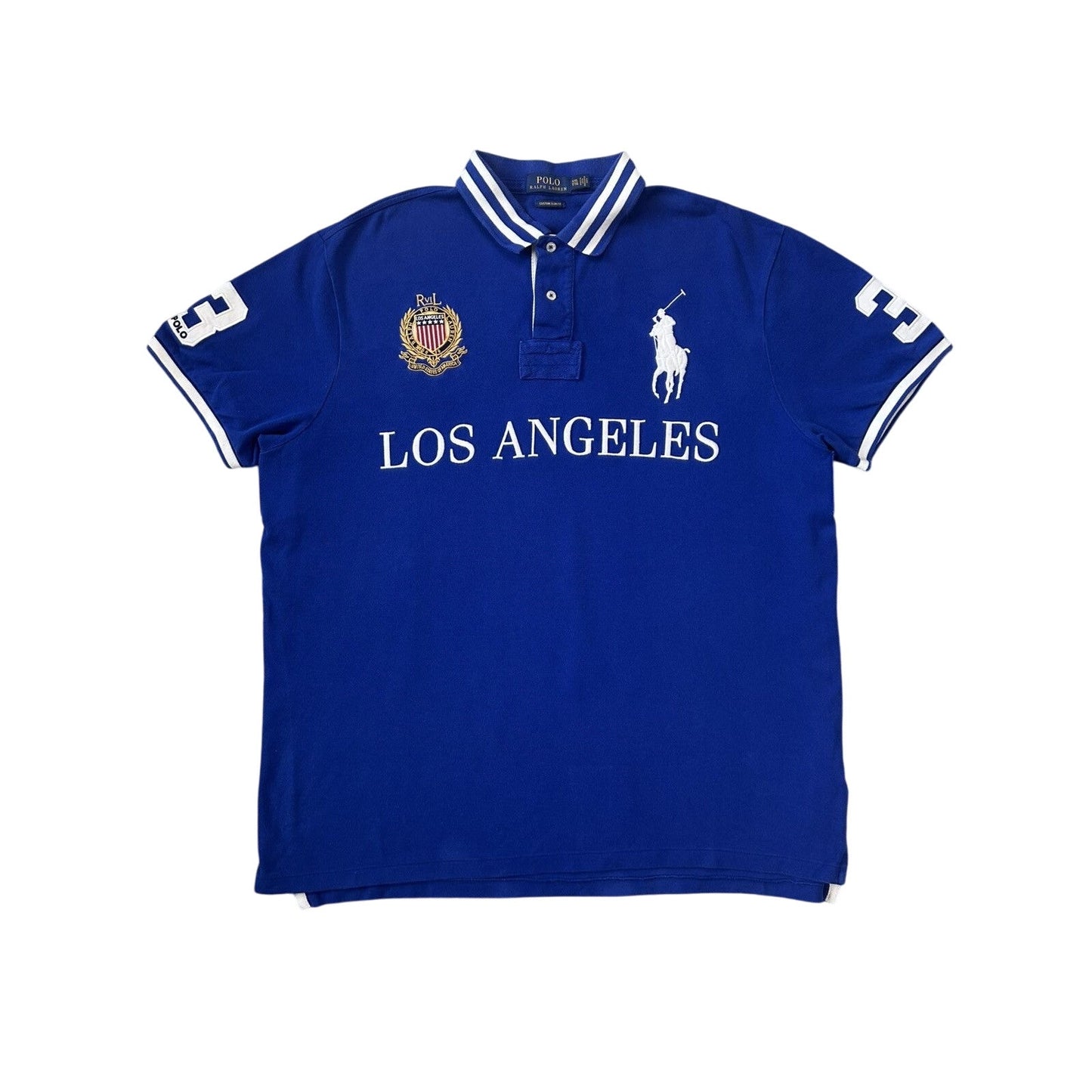 Chief Keef Polo Ralph Lauren Los Angeles blue big pony shirt