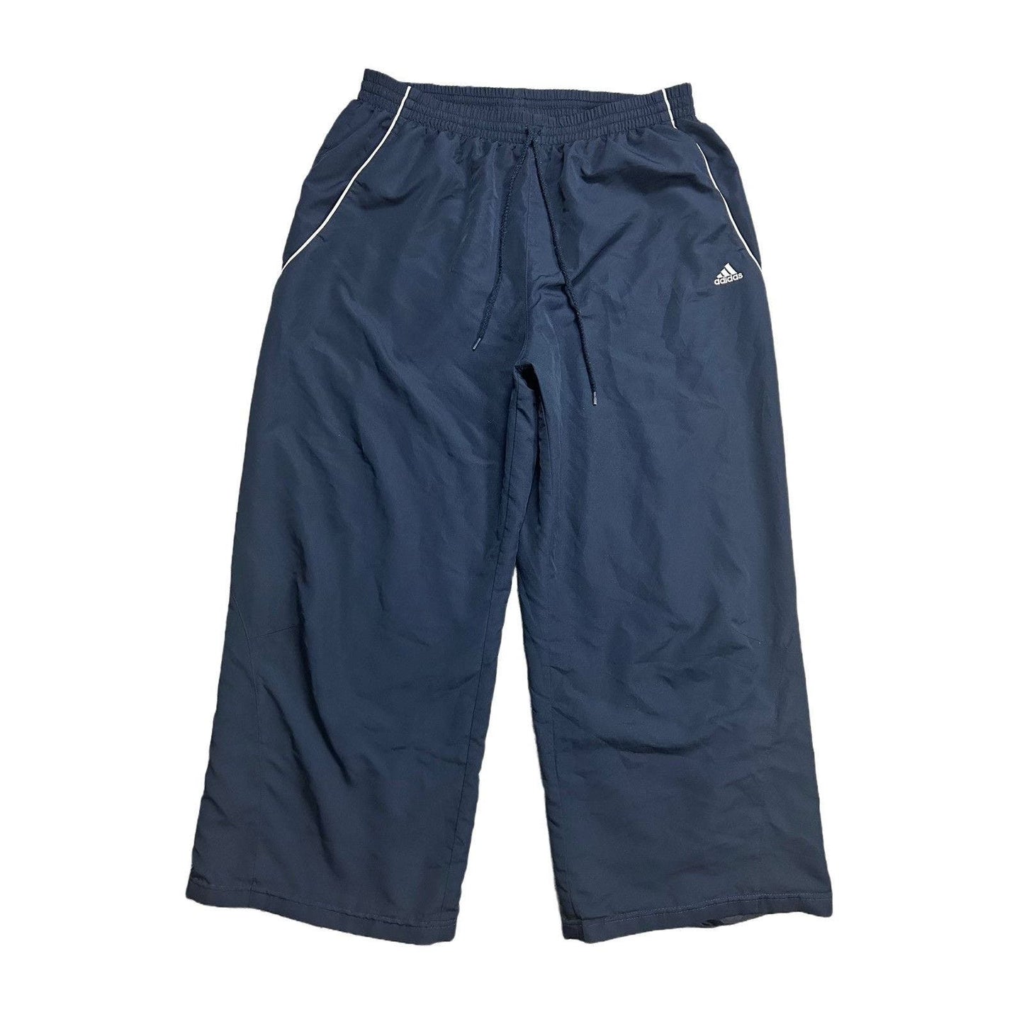 Adidas vintage navy nylon track pants baggy small logo 2000s
