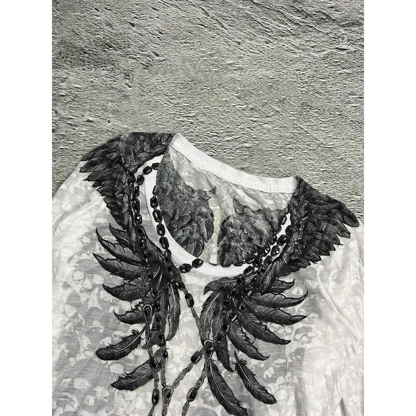 Affliction Vintage Y2K Longsleeve white big logo