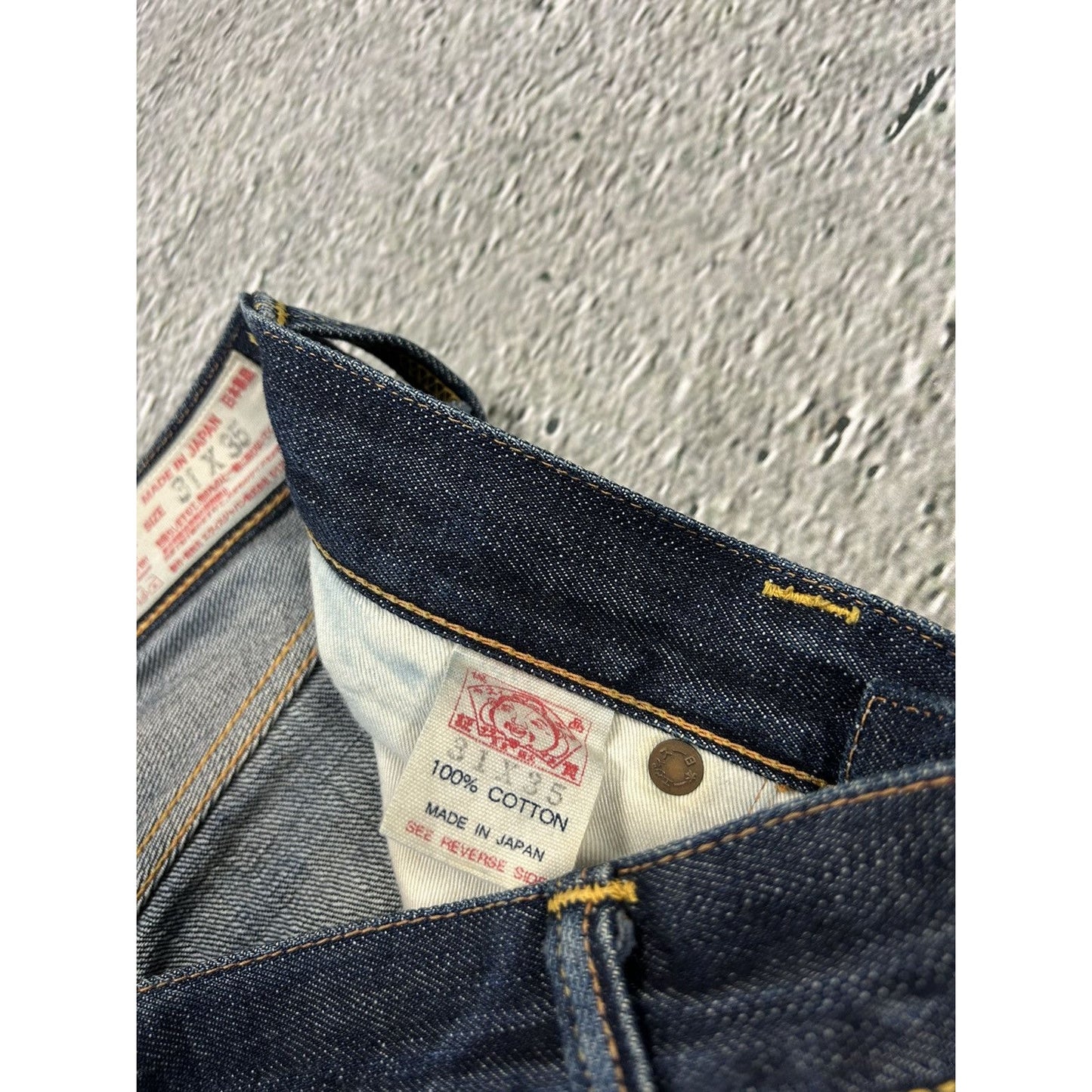 Evisu jeans daicock big logo white selvedge denim Yamane