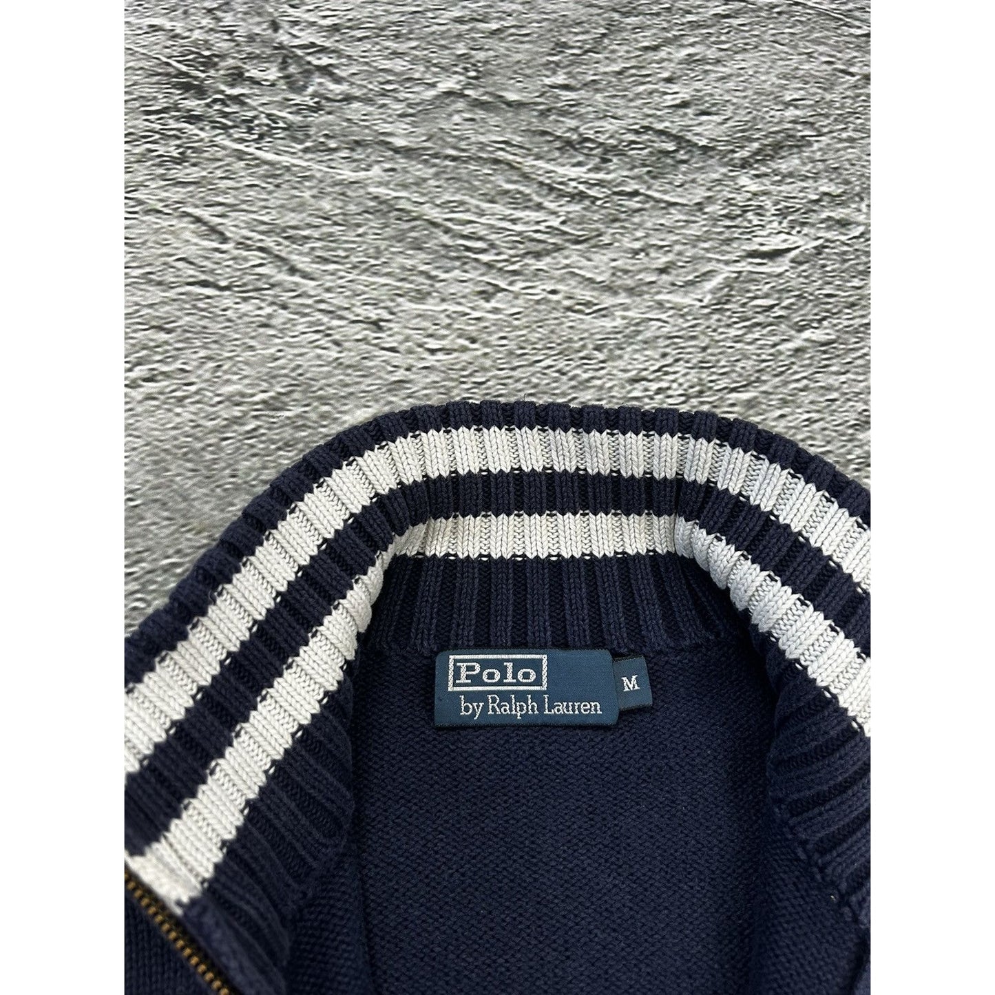 New York Polo Ralph Lauren zip sweater navy knit cardigan