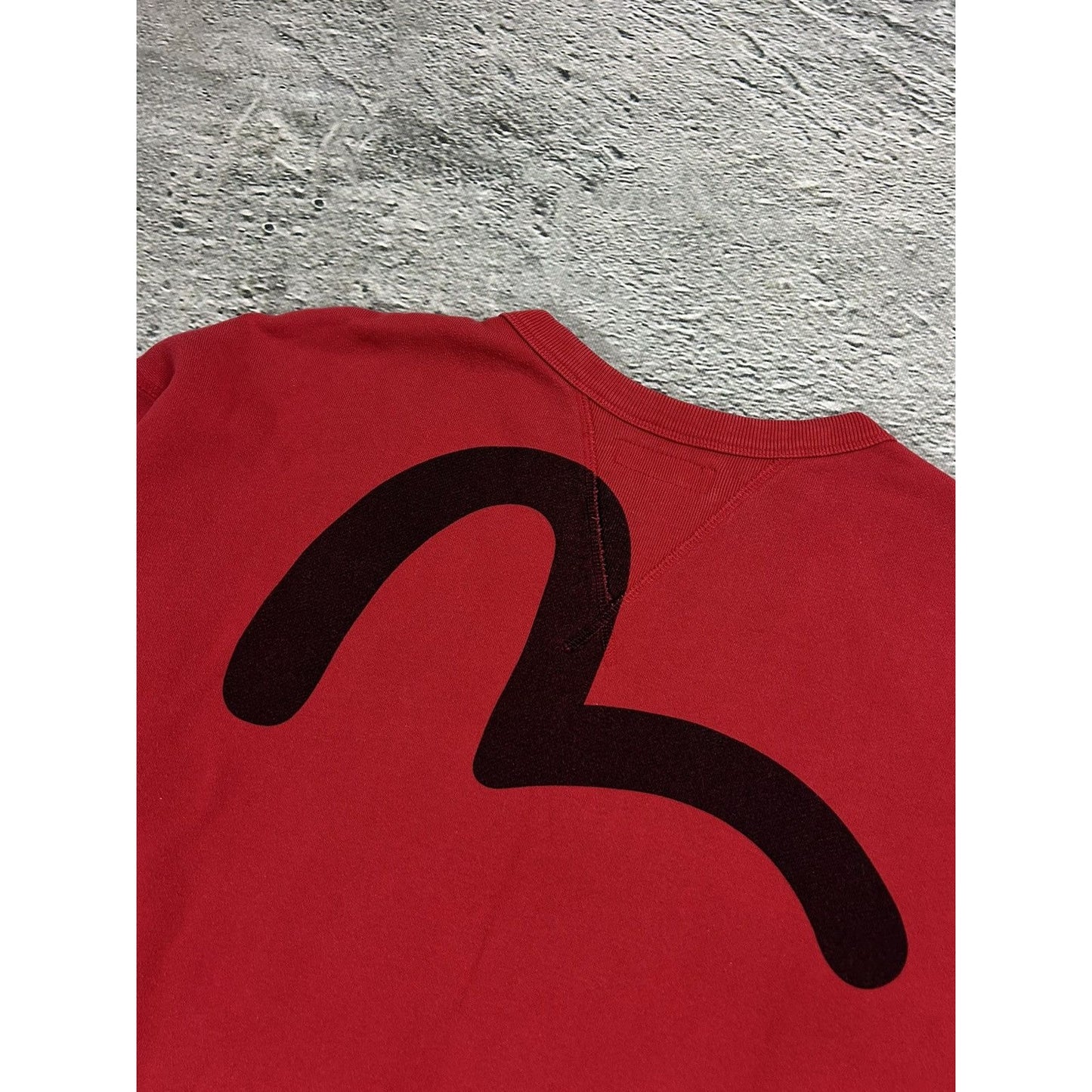 Yamane Evisu face vintage sweatshirt big logo seagull red