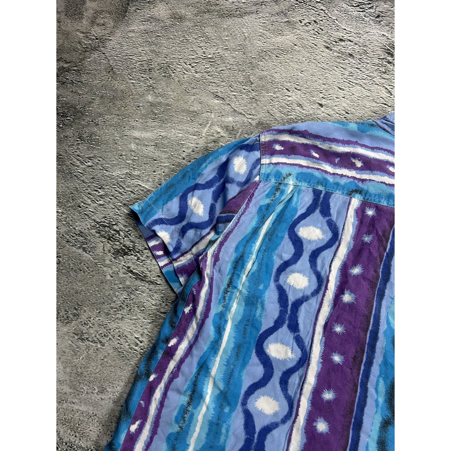 Hawaiian Shirt abstract vintage blue purple
