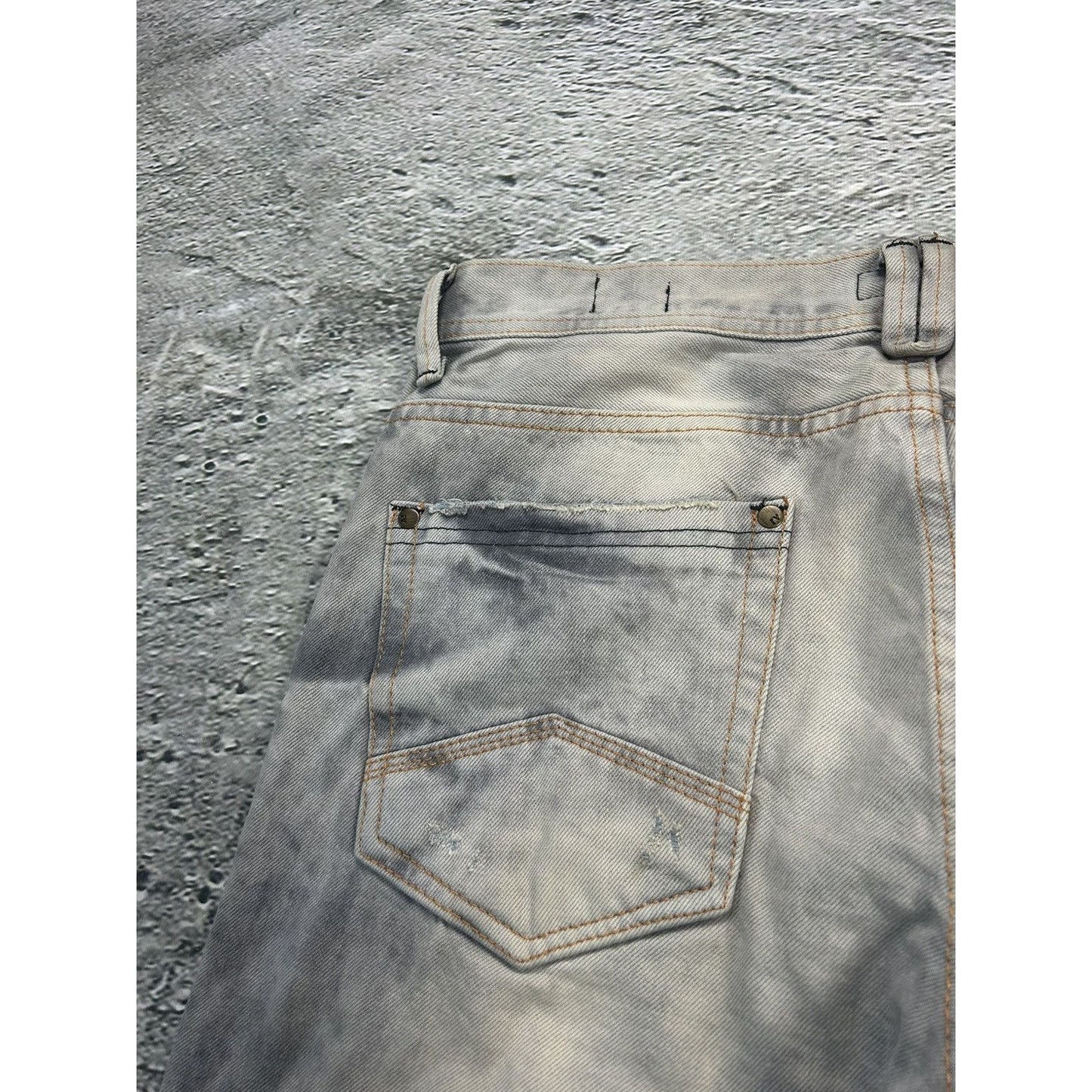 Armani jeans light grey stone washed vintage denim pants