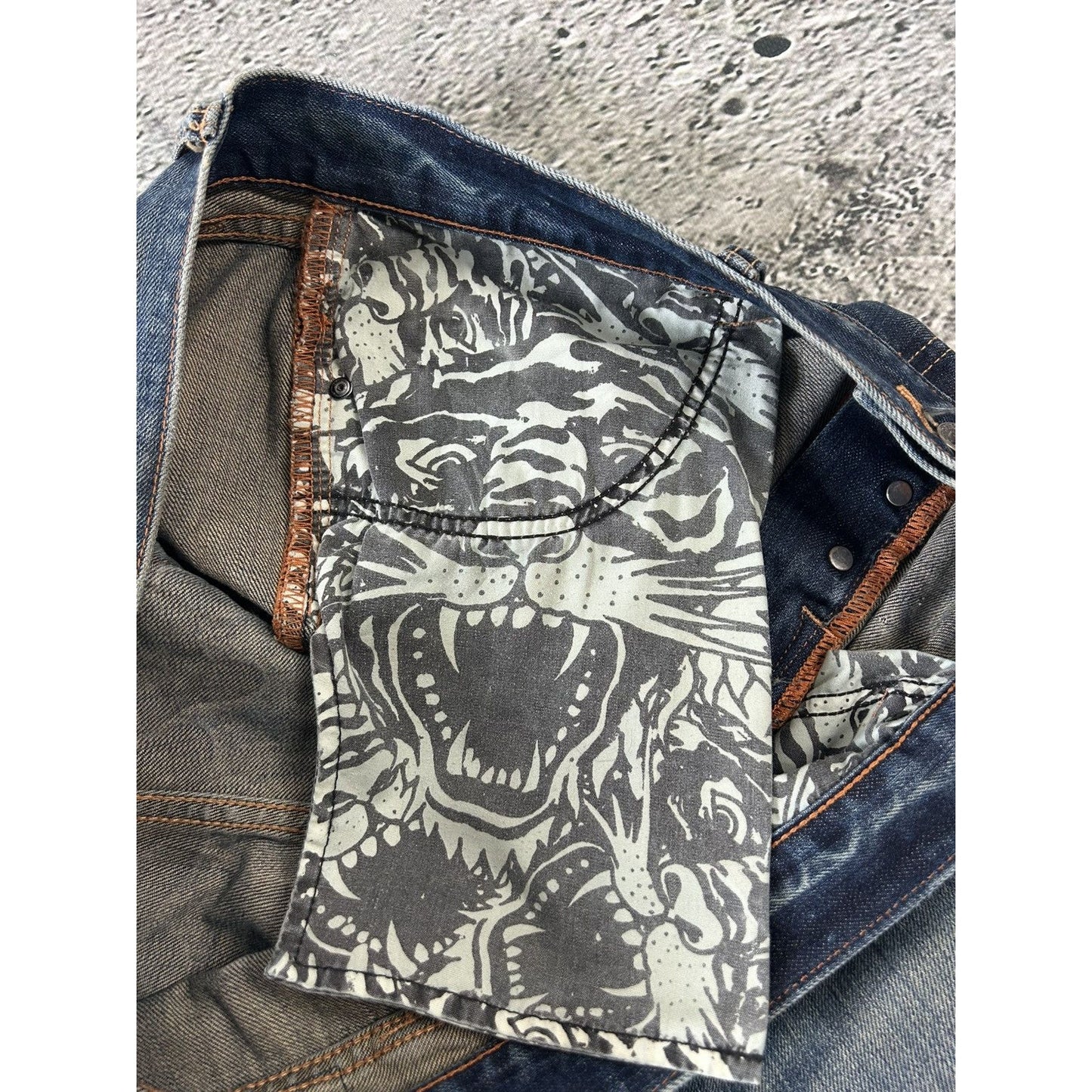 Ed Hardy Christian Audigier vintage jeans big logo pants