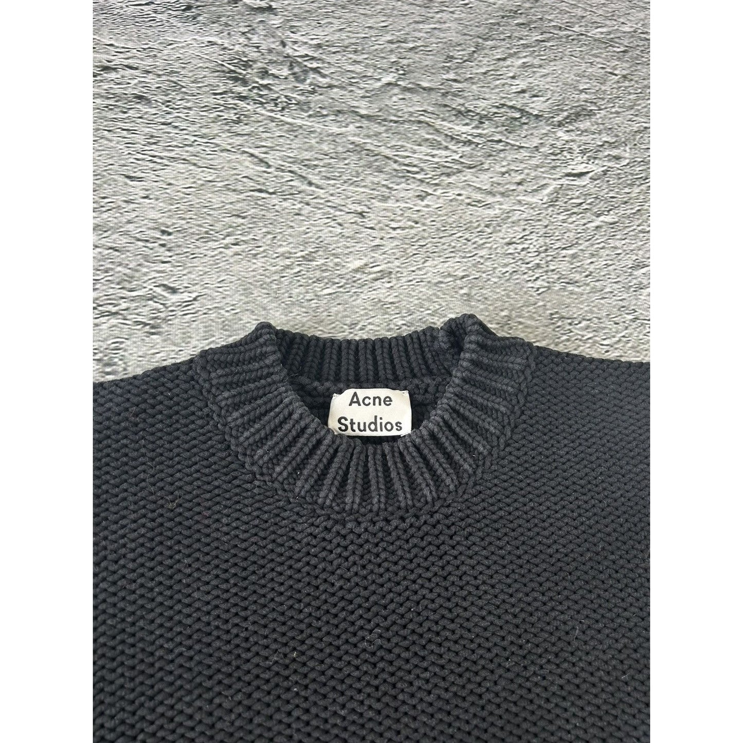 Acne Studios sweater thick knit black bill o reverse pss15