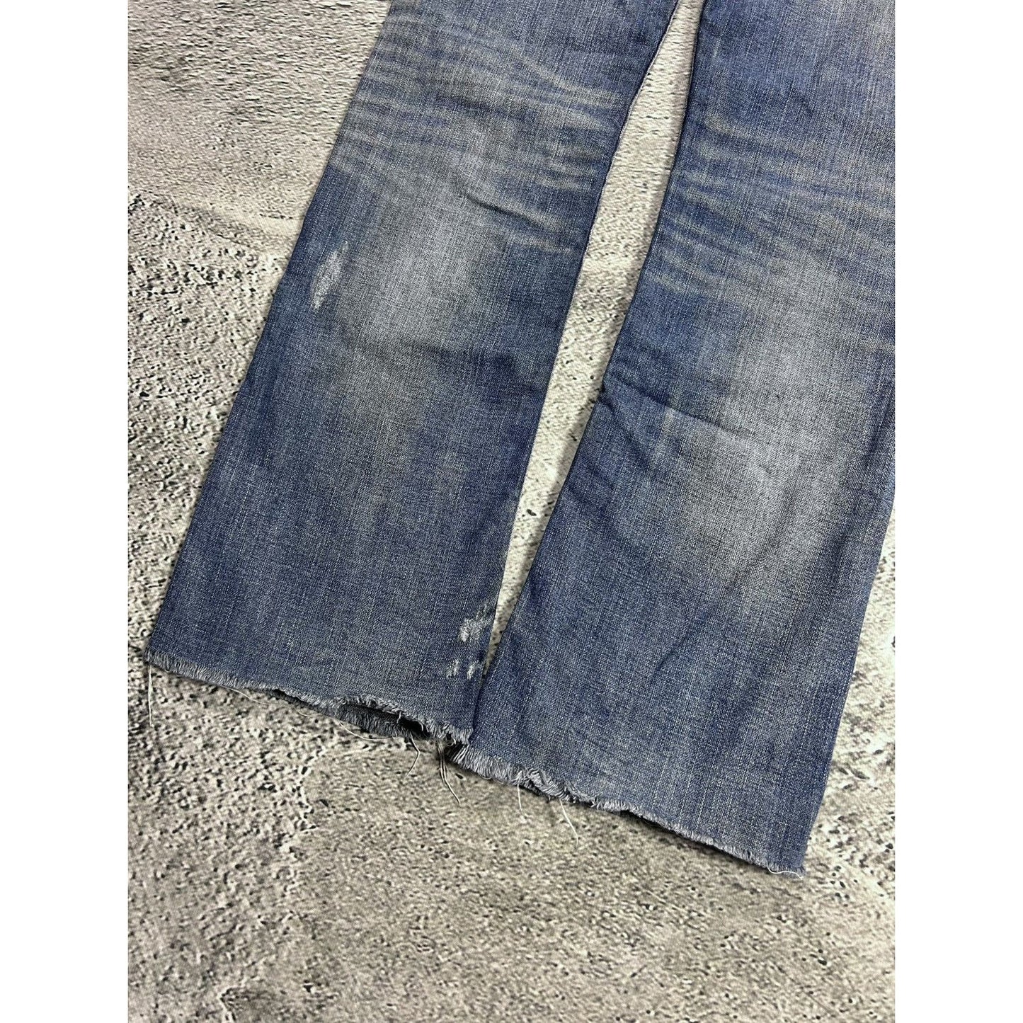 True Religion blue jeans white stitching Y2K straight flaps