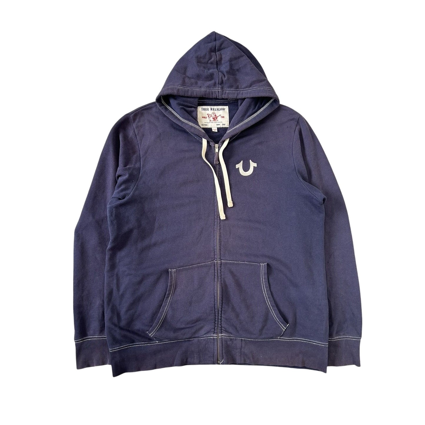 True Religion vintage Navy blue zip hoodie big logo